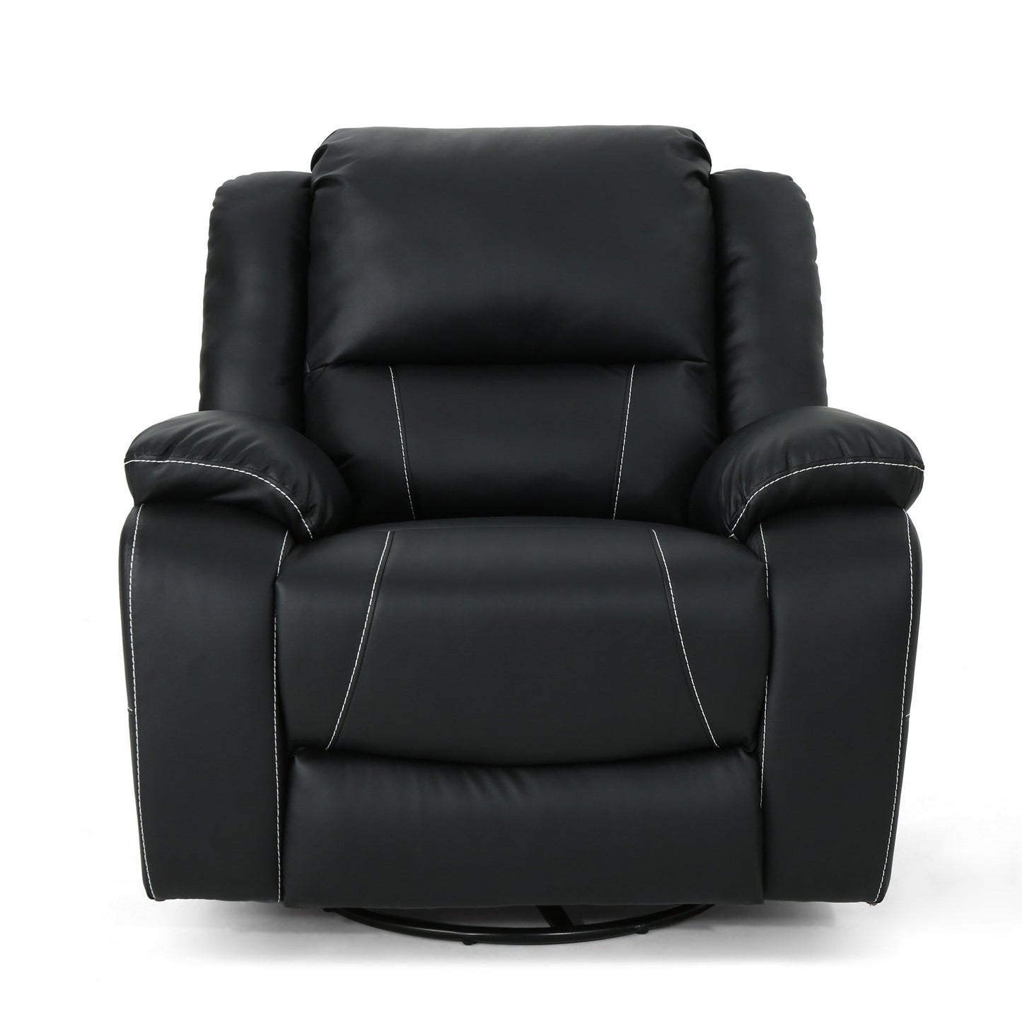 Fauteuil inclinable standard pivotant manuel en similicuir de 39 pouces de large, confortable et idéal pour le salon.