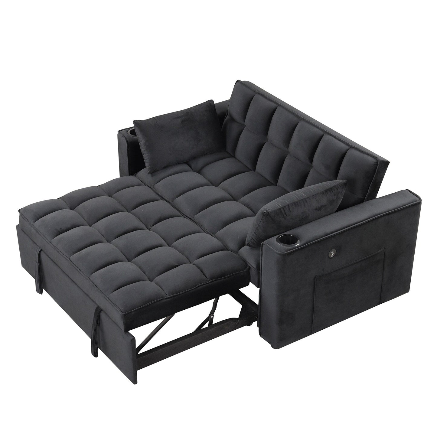 Canapé-lit multifonction Roomfitters 58 4-1 avec porte-gobelet et port USB pour salon ou appartement