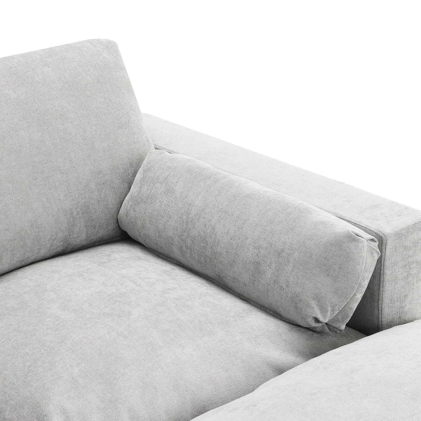 Canapé modulable en U 5 places en chenille Roomfitters 86,5, avec poches de rangement, coussins et 2 poufs