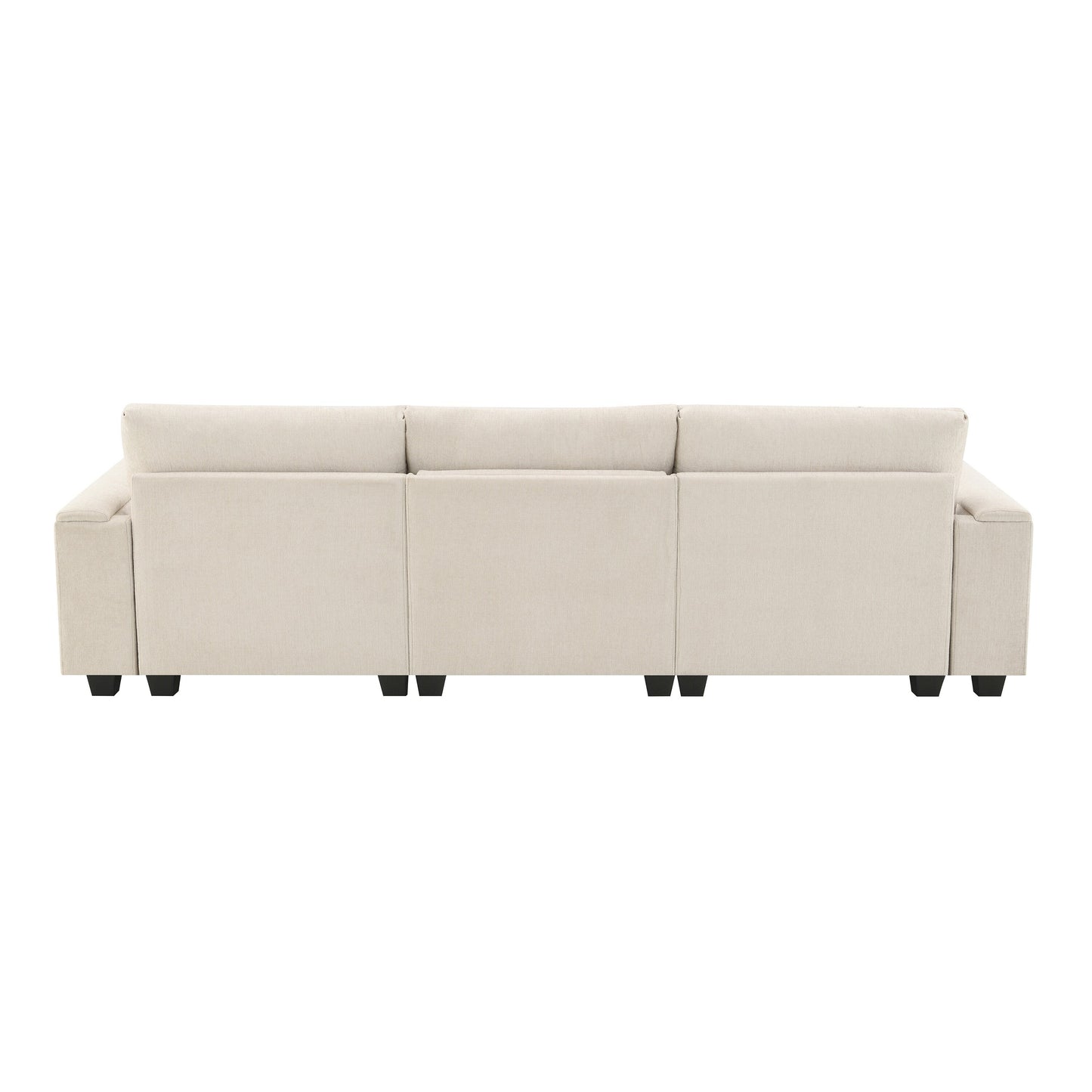 Canapé sectionnel en chenille Roomfitters 96'' x 35'' avec haut-parleur Bluetooth, ensemble de canapés Cloud confortable avec table rabattable et chargeur USB