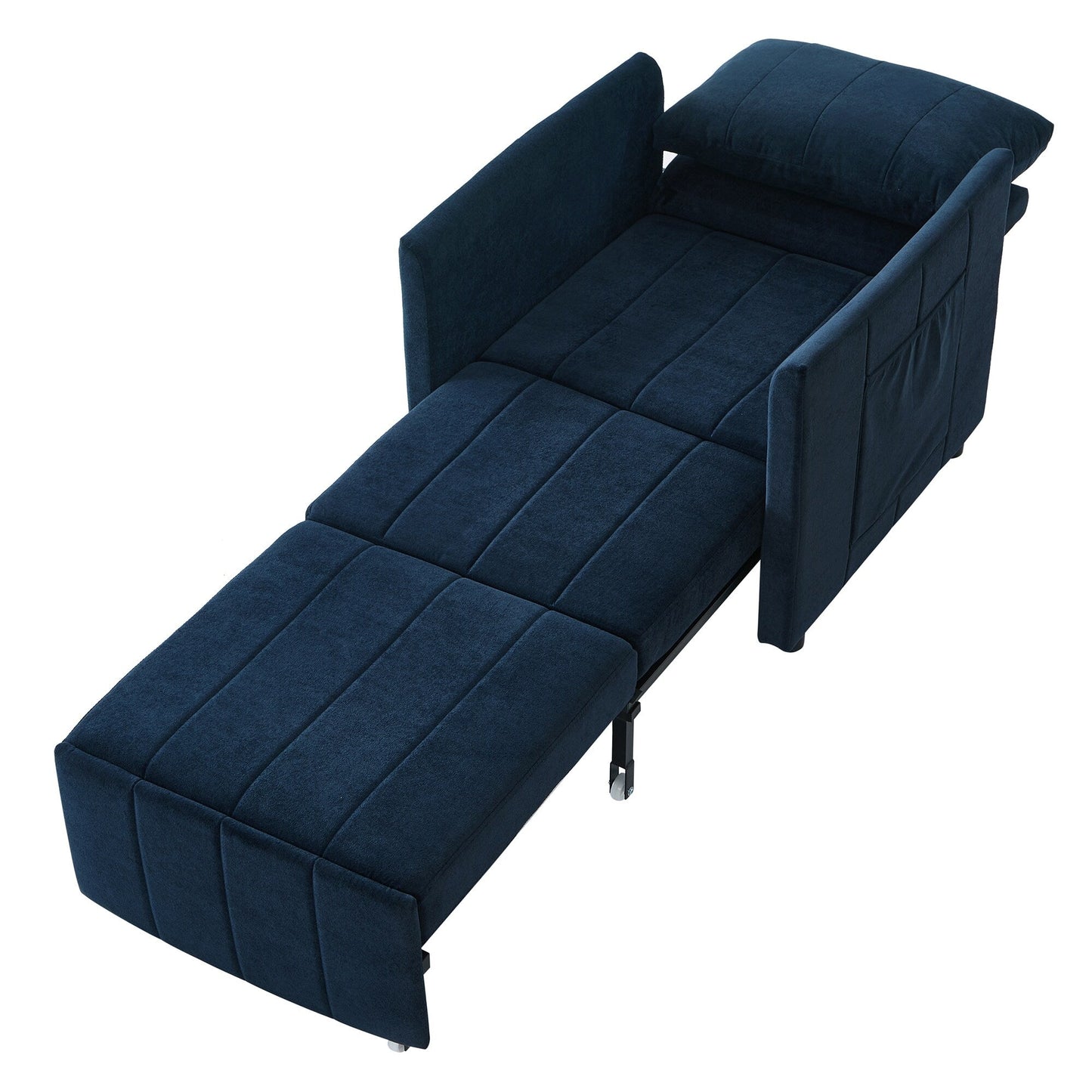 Canapé-lit convertible Roomfitters avec lit gigogne, dossier réglable en 5 positions, poches latérales et panier de rangement