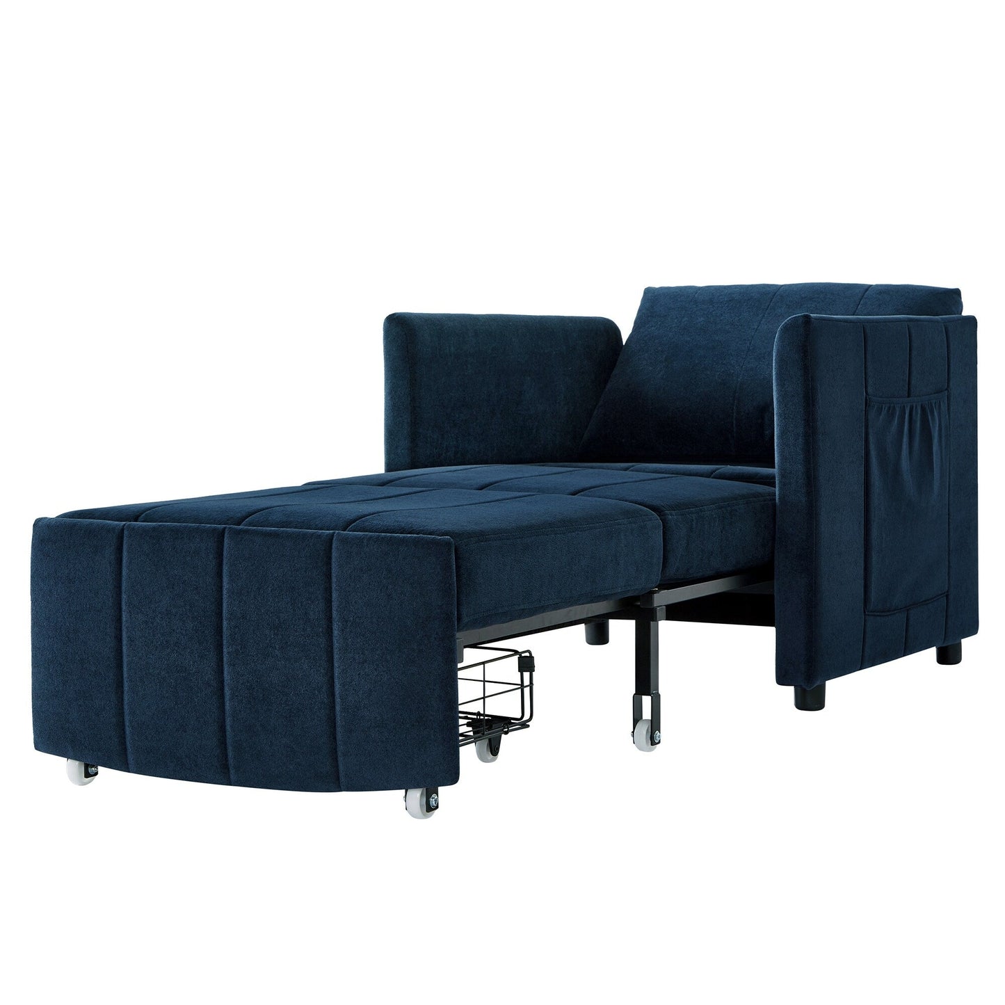 Canapé-lit convertible Roomfitters avec lit gigogne, dossier réglable en 5 positions, poches latérales et panier de rangement