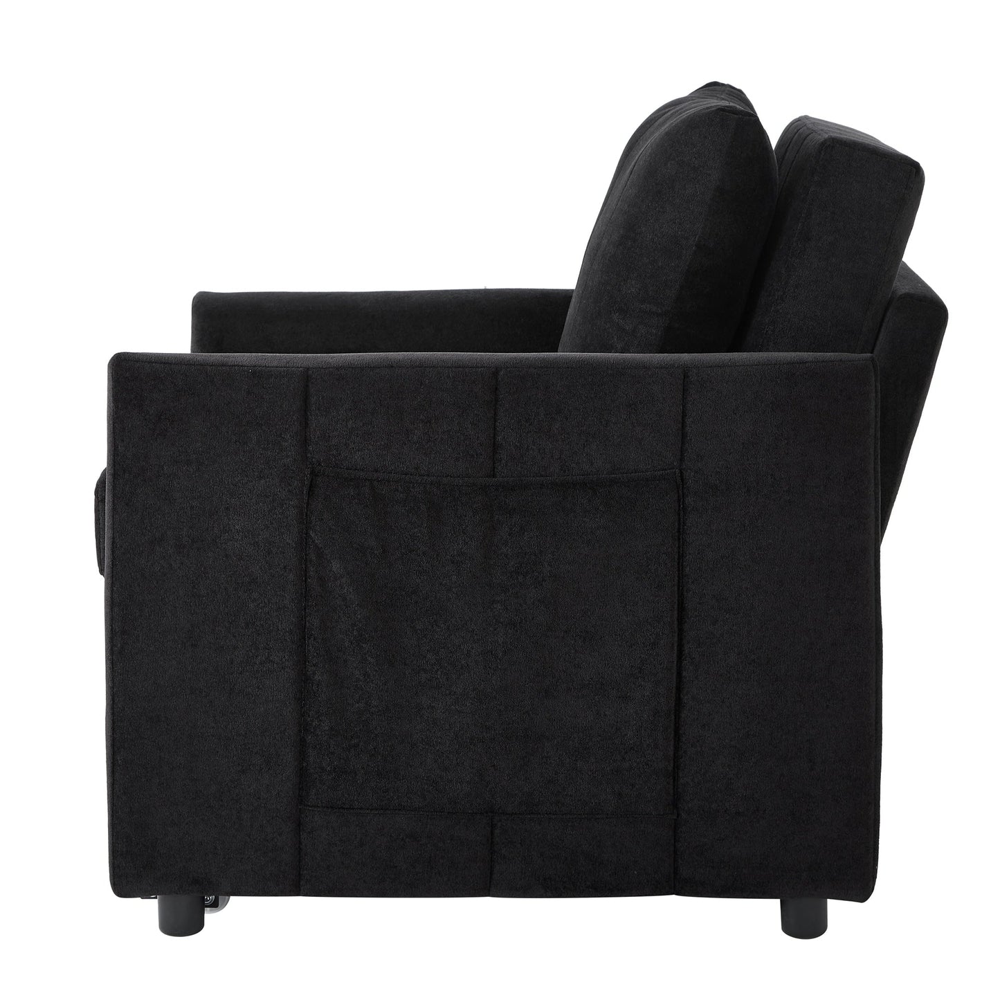 Canapé-lit convertible Roomfitters avec lit gigogne, dossier réglable en 5 positions, poches latérales et panier de rangement