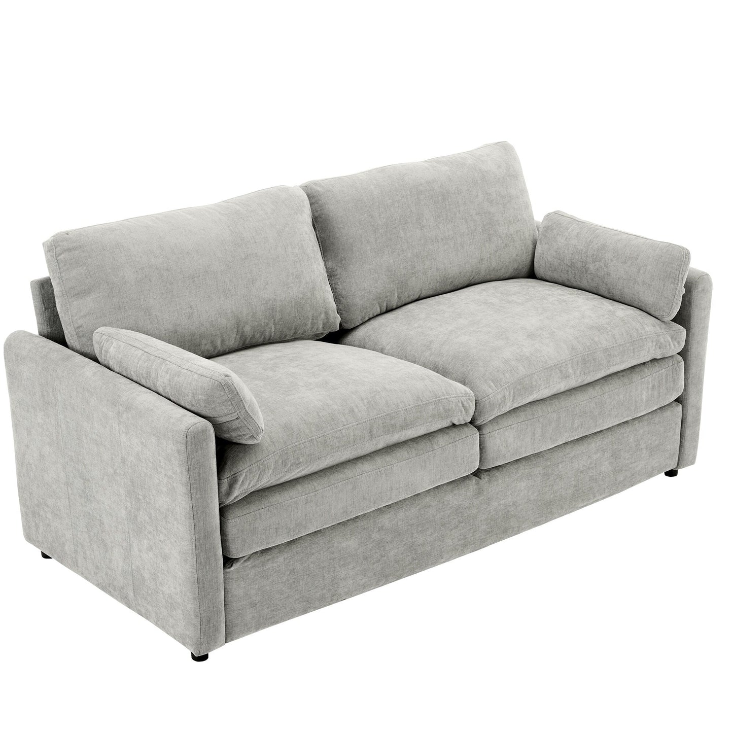 Canapé causeuse surdimensionné et confortable de Roomfitters, avec coussin double moelleux, pour le salon, gris clair