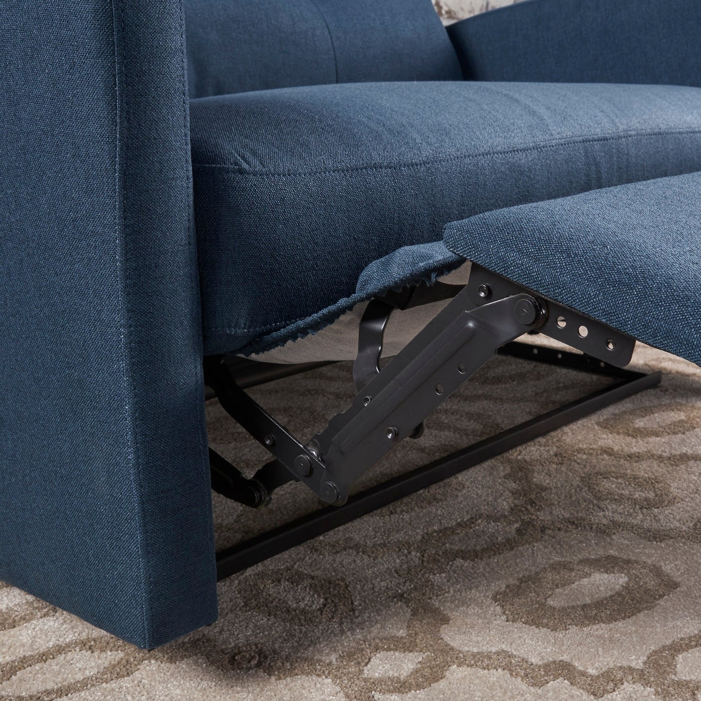 Canapé inclinable double Roomfitters avec dossier capitonné et accoudoirs coussinés, fauteuil de canapé en similicuir à dossier rabattable