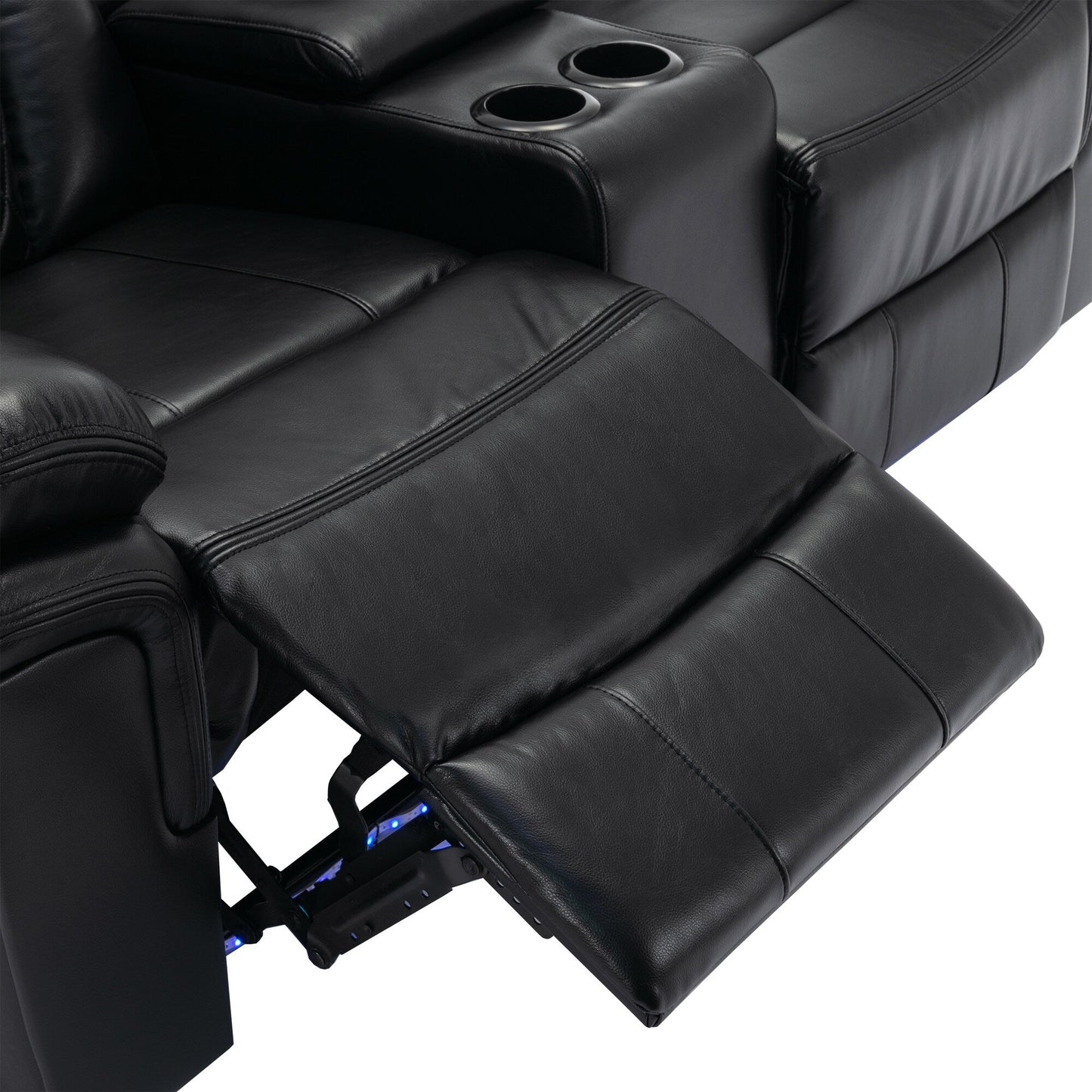 Causeuse inclinable manuelle Roomfitters avec rangement escamotable, deux porte-gobelets et design confortable