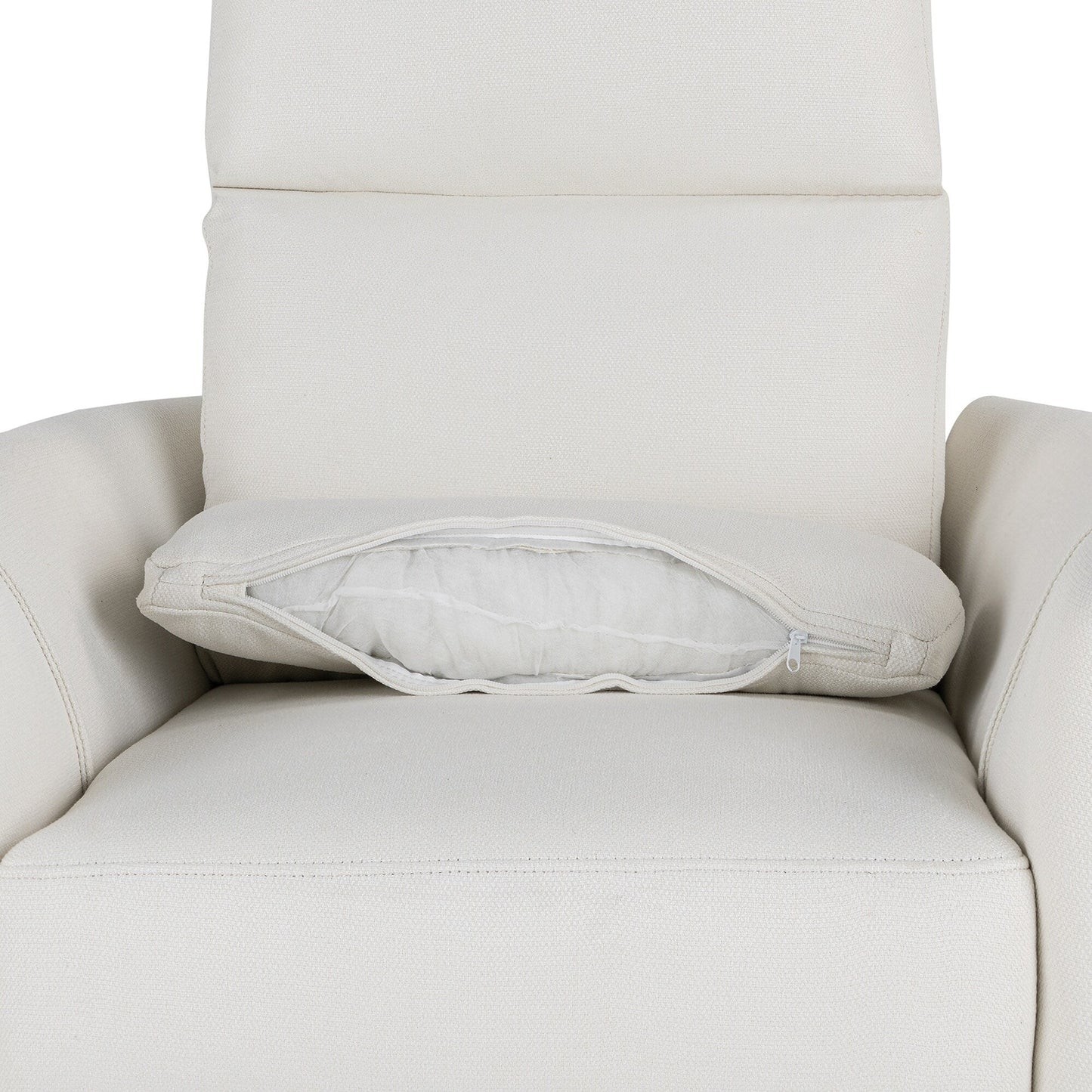 Fauteuil inclinable pivotant rembourré Roomfitters, fauteuil inclinable à bascule manuel avec deux coussins amovibles, pour salon
