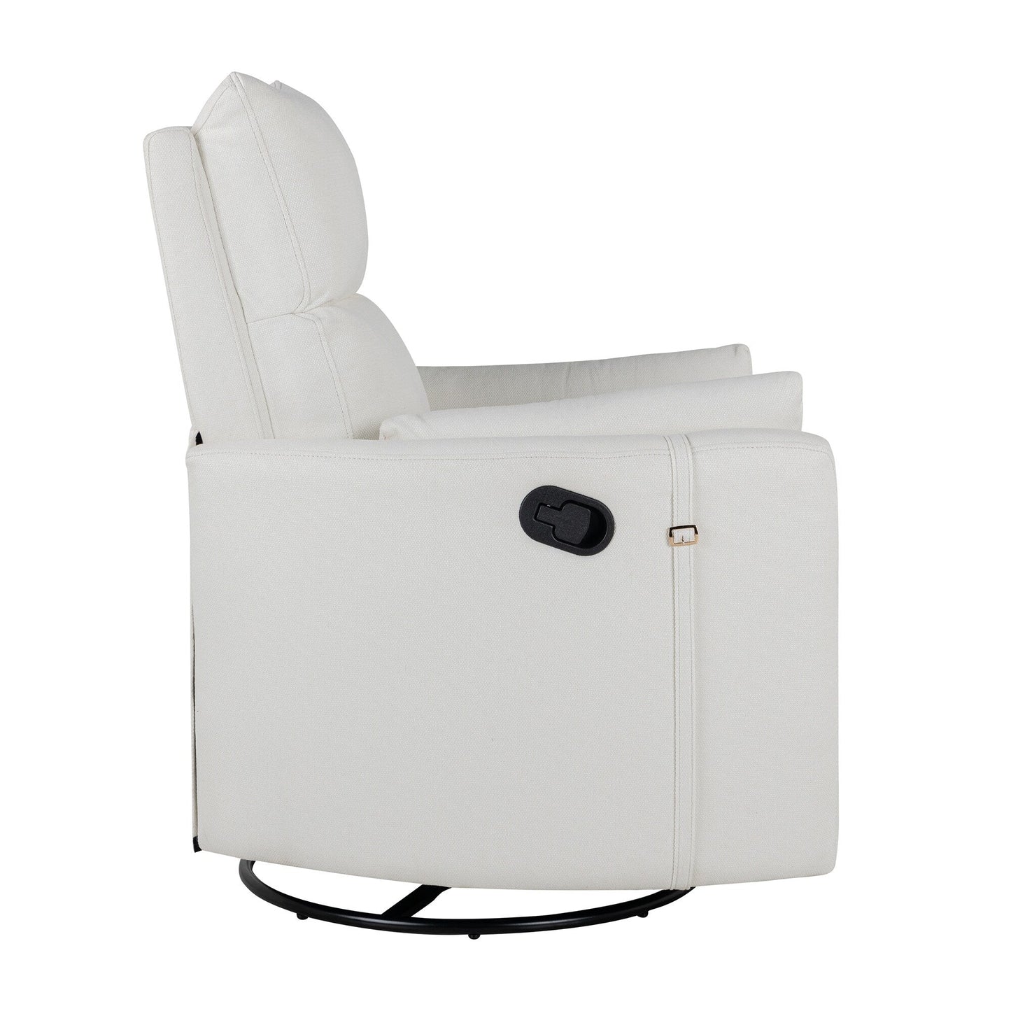 Fauteuil inclinable pivotant rembourré Roomfitters, fauteuil inclinable à bascule manuel avec deux coussins amovibles, pour salon