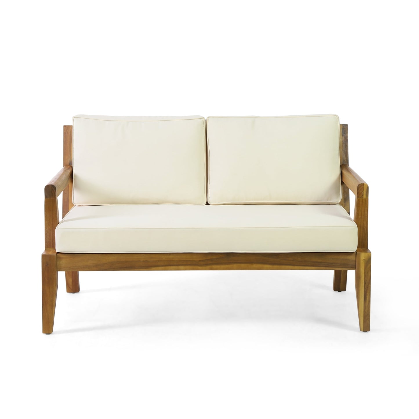 Ensemble de salon de jardin Rossville en acacia avec coussins, par Christopher Knight Home