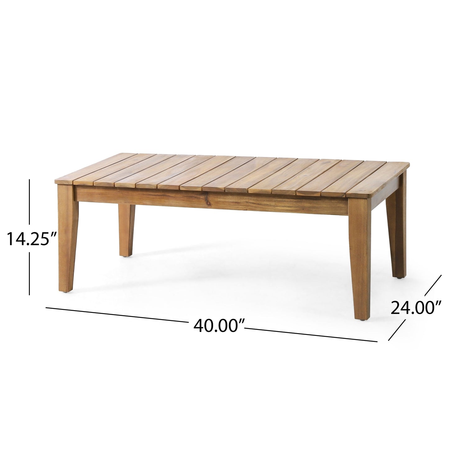 Ensemble de salon de jardin Rossville en acacia avec coussins, par Christopher Knight Home