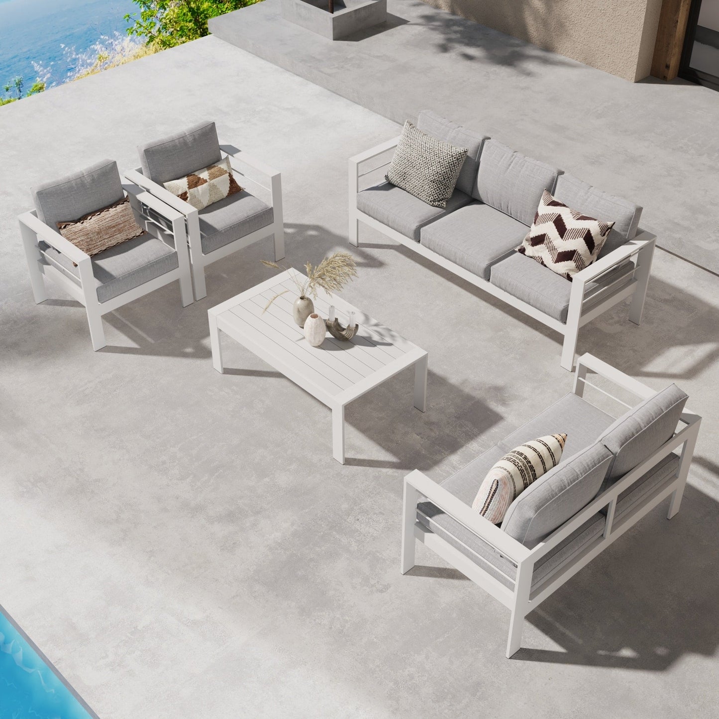 Ensemble de meubles d'extérieur en aluminium Royalcraft 5 pièces