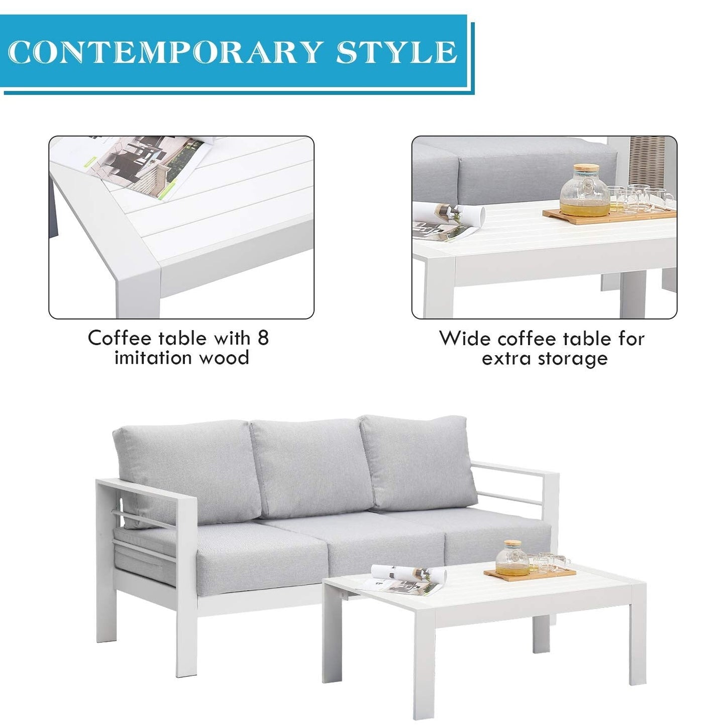 Ensemble de meubles d'extérieur en aluminium Royalcraft 5 pièces