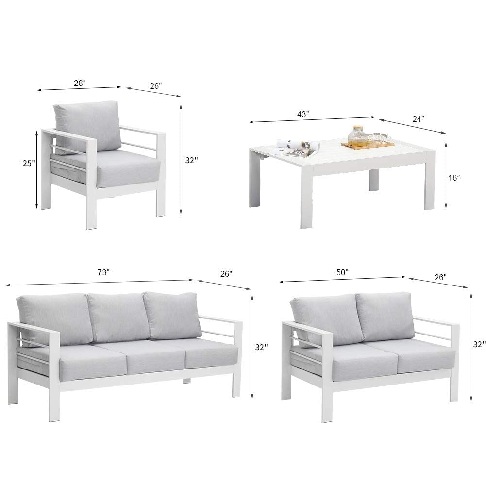 Ensemble de meubles d'extérieur en aluminium Royalcraft 5 pièces