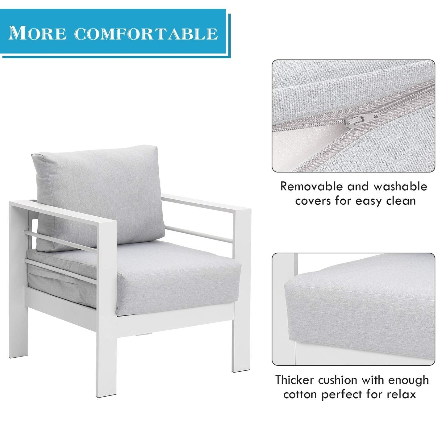 Ensemble de meubles d'extérieur en aluminium Royalcraft 5 pièces