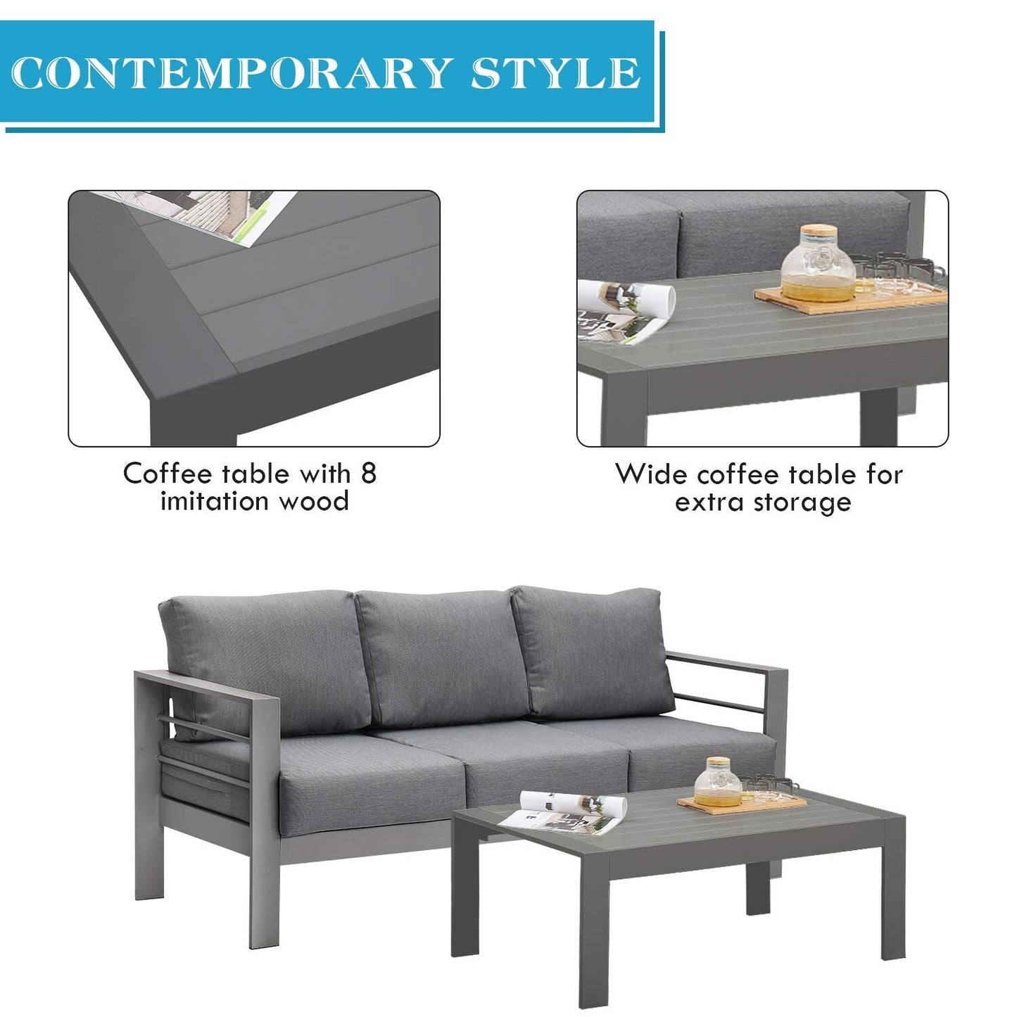 Ensemble de meubles d'extérieur en aluminium Royalcraft 5 pièces