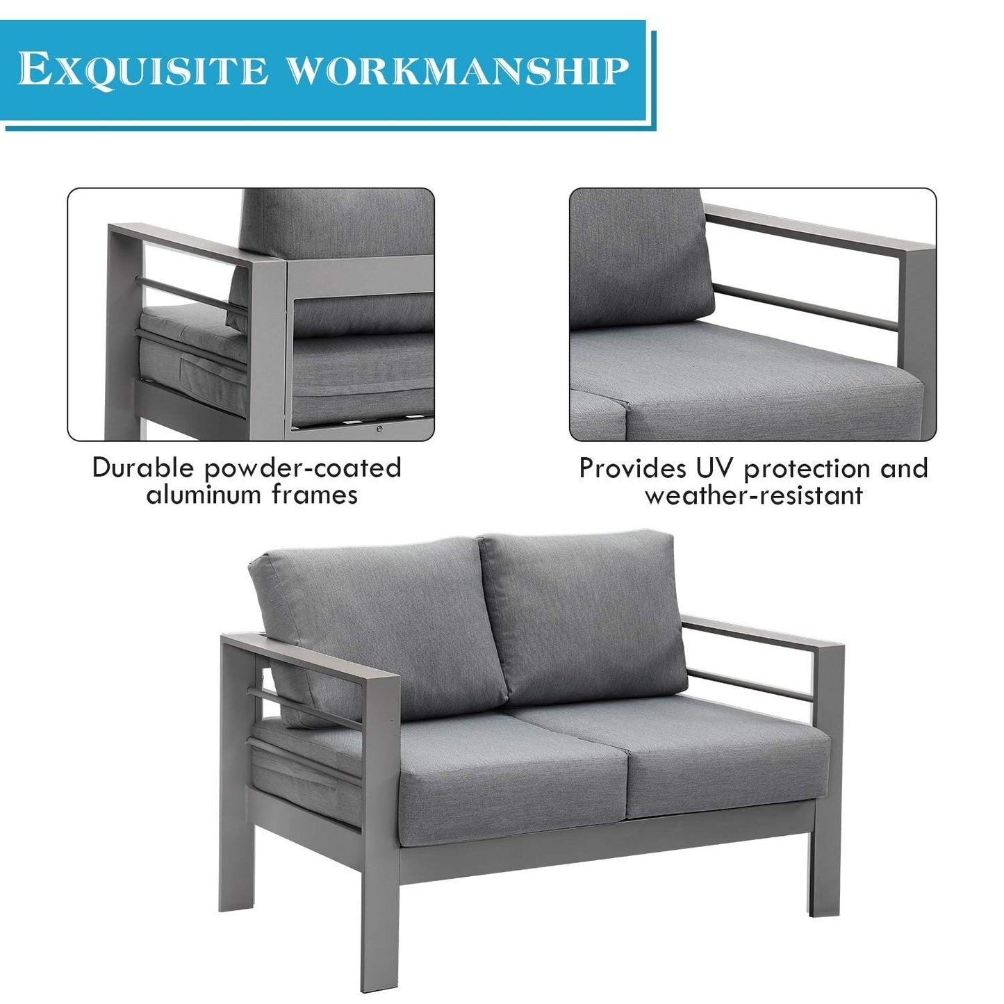 Ensemble de meubles d'extérieur en aluminium Royalcraft 5 pièces