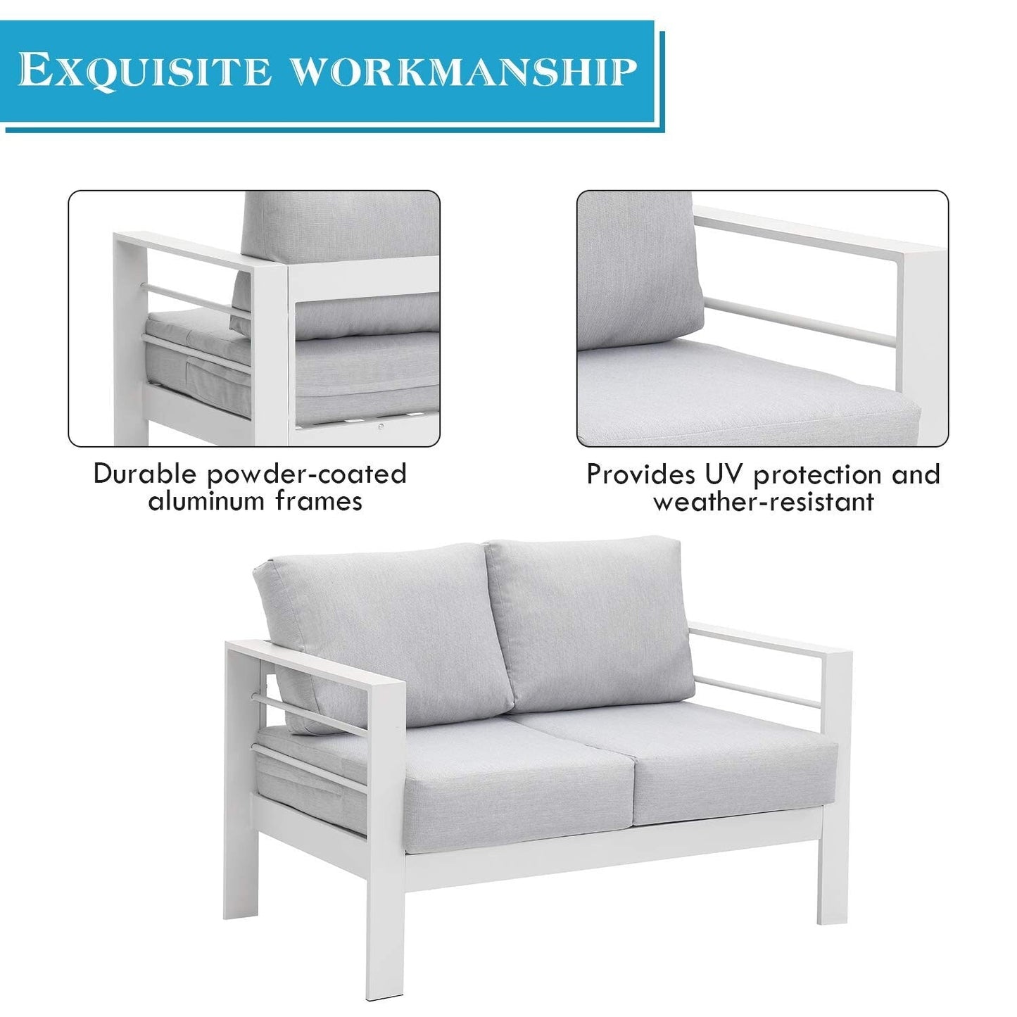 Ensemble de meubles d'extérieur en aluminium Royalcraft 5 pièces