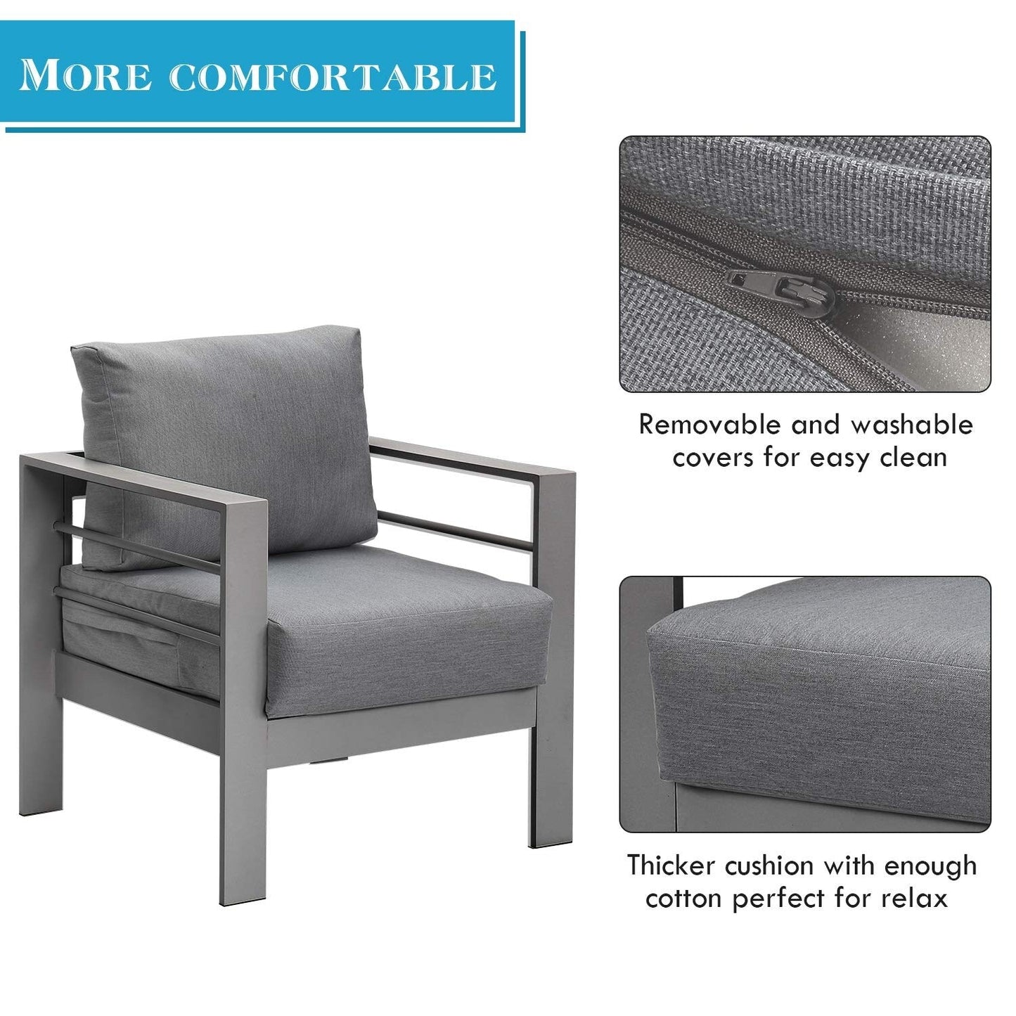 Ensemble de meubles d'extérieur en aluminium Royalcraft 5 pièces