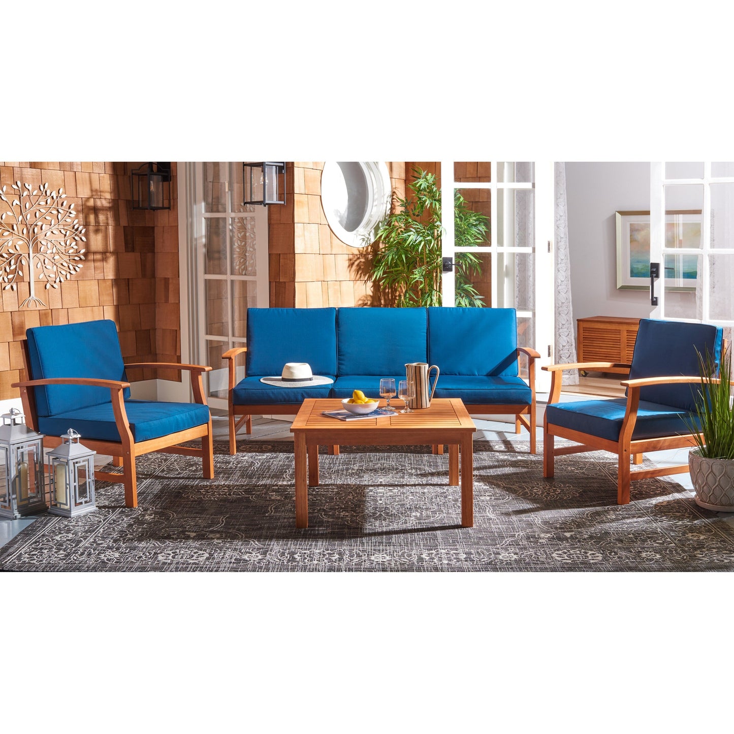 Ensemble de patio 4 pièces SAFAVIEH Outdoor Edit - 32 L x 32 P x 18 H