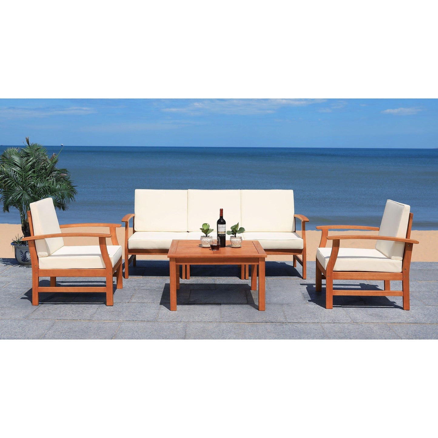 Ensemble de patio 4 pièces SAFAVIEH Outdoor Edit - 32 L x 32 P x 18 H