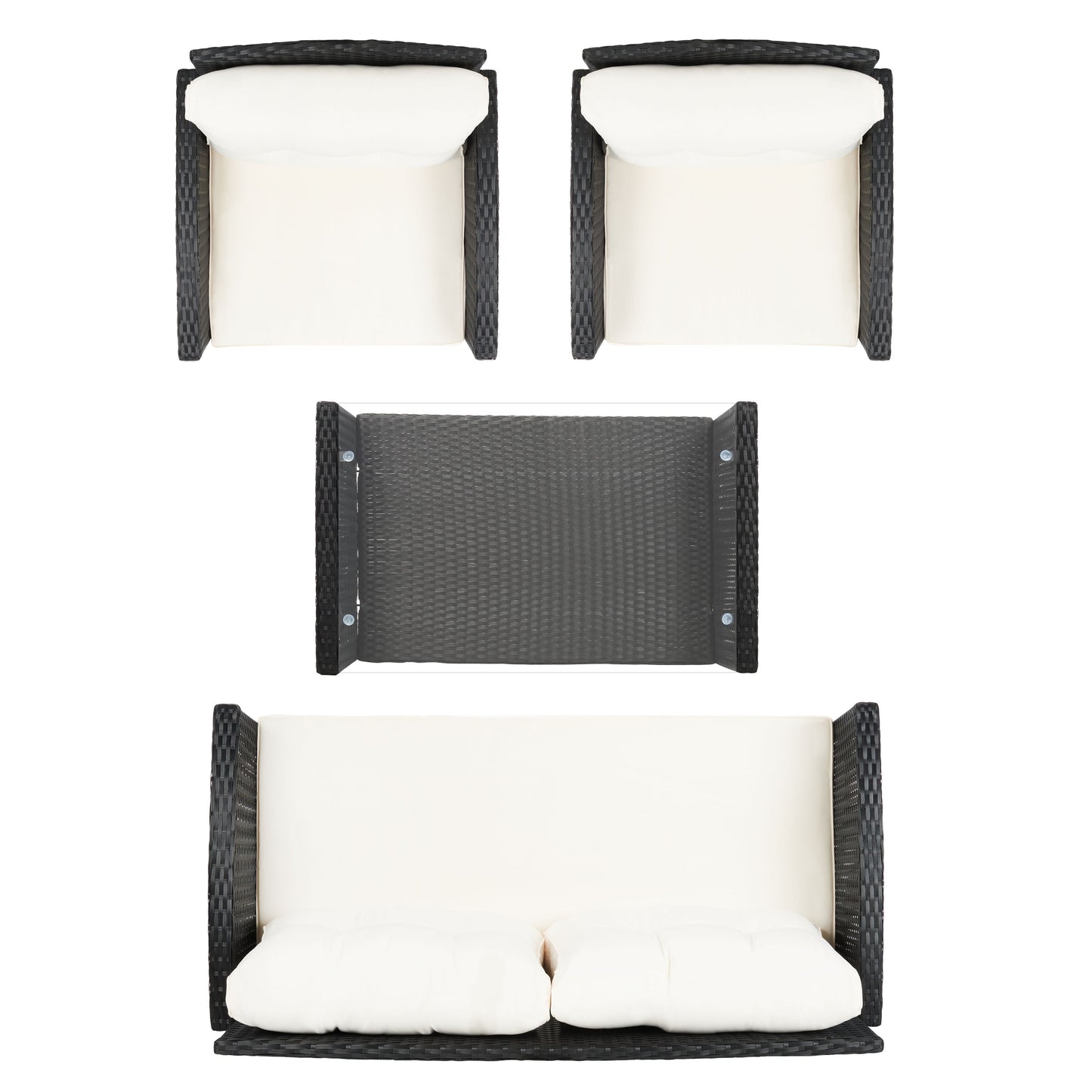 Ensemble de patio SAFAVIEH Outdoor Eranda 4 pièces - 48 L x 30 P x 26 H