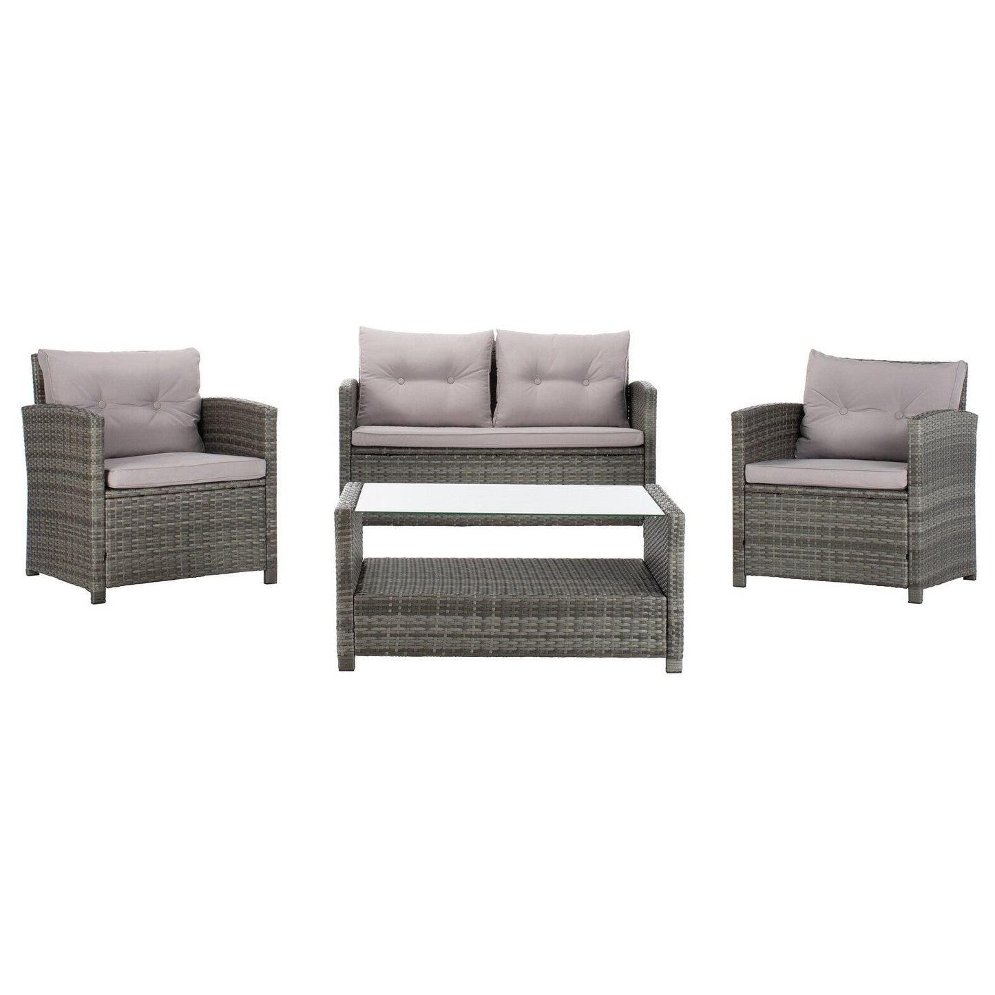 Ensemble de patio SAFAVIEH Outdoor Eranda 4 pièces - 48 L x 30 P x 26 H