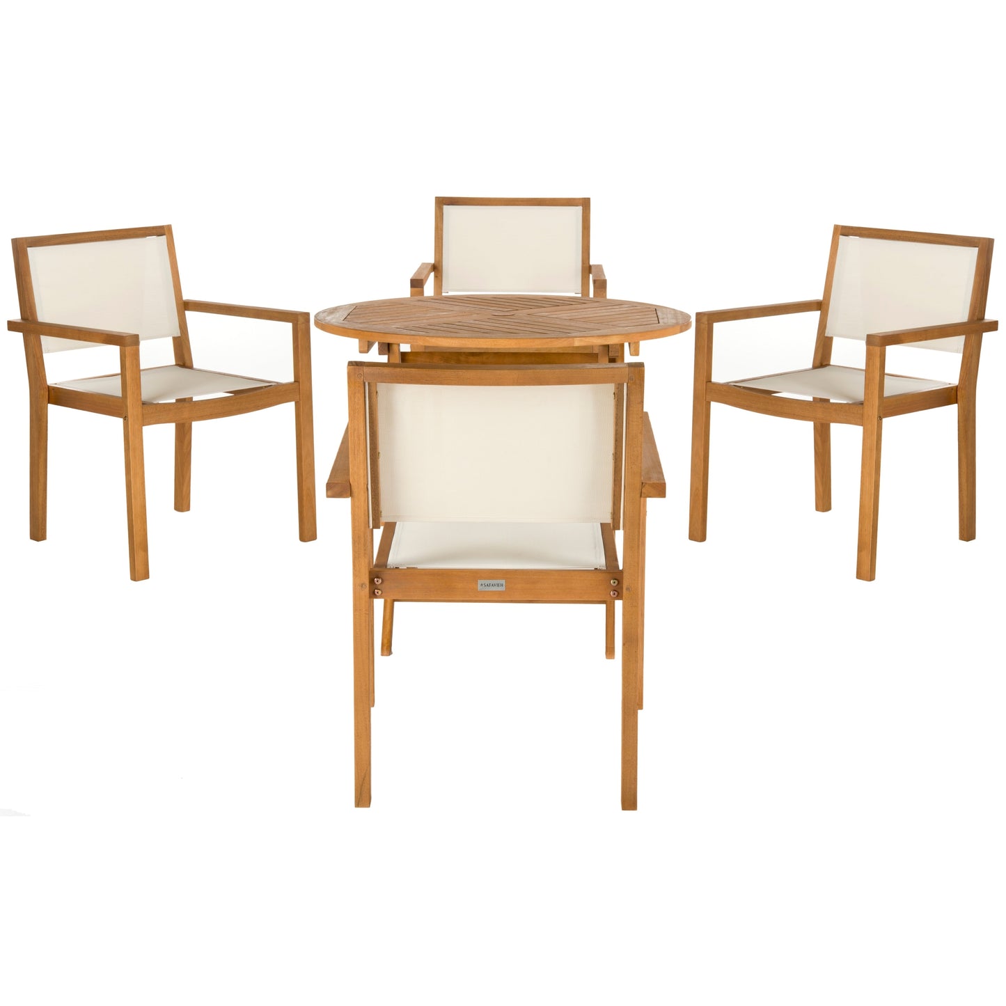 Ensemble de salle à manger d'extérieur SAFAVIEH Jaylynn, 5 pièces, table ronde - 35 x 35 x 30 cm