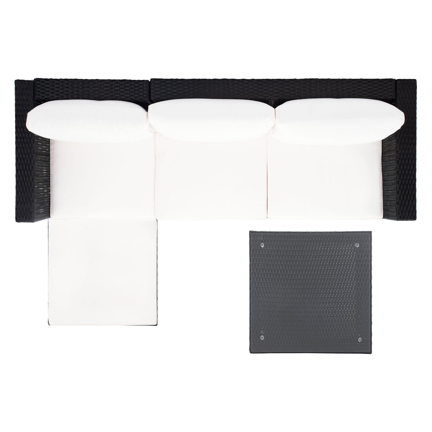 Ensemble de patio extérieur 3 pièces SAFAVIEH Lainey - 51 L x 26 P x 27 H