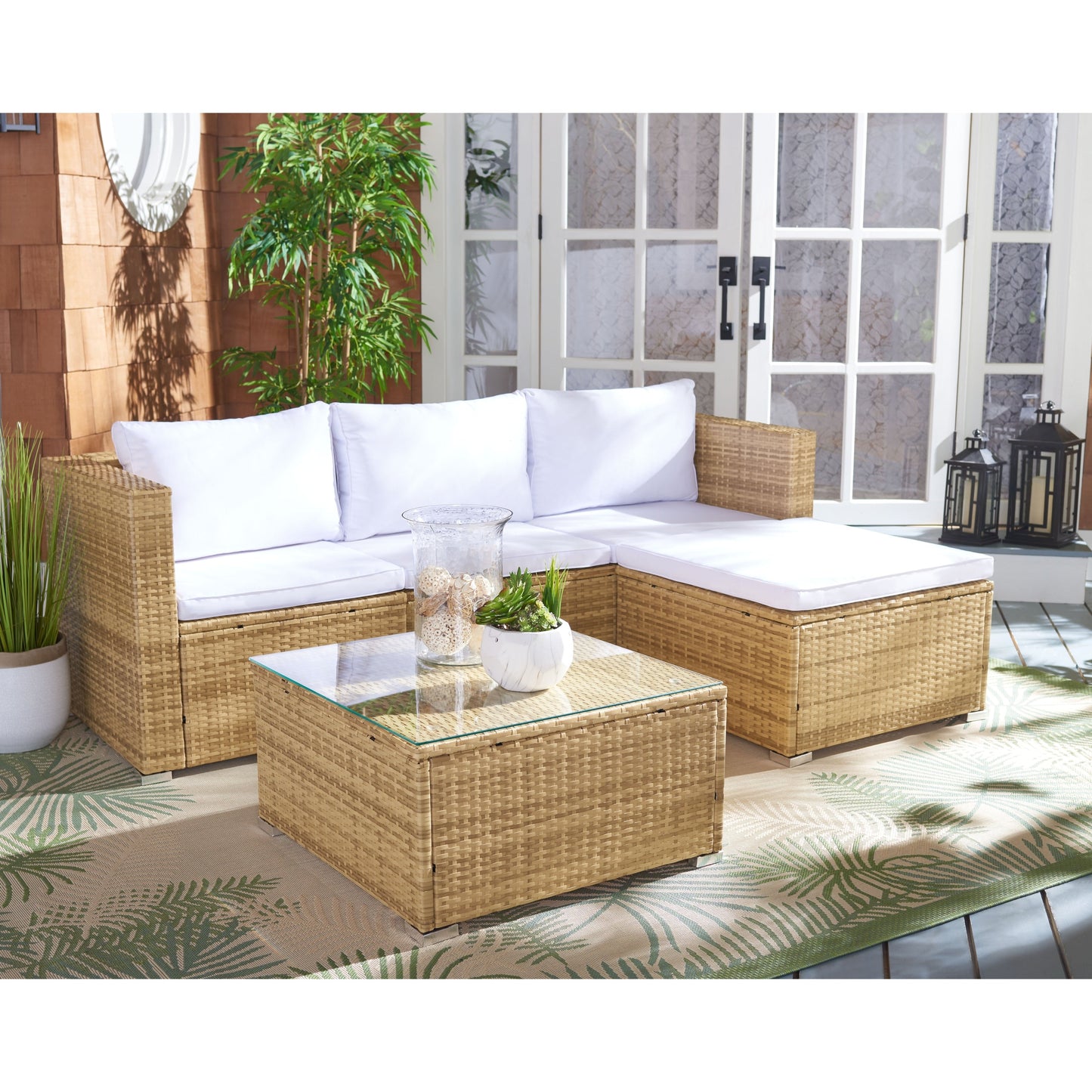 Ensemble de patio extérieur 3 pièces SAFAVIEH Lainey - 51 L x 26 P x 27 H