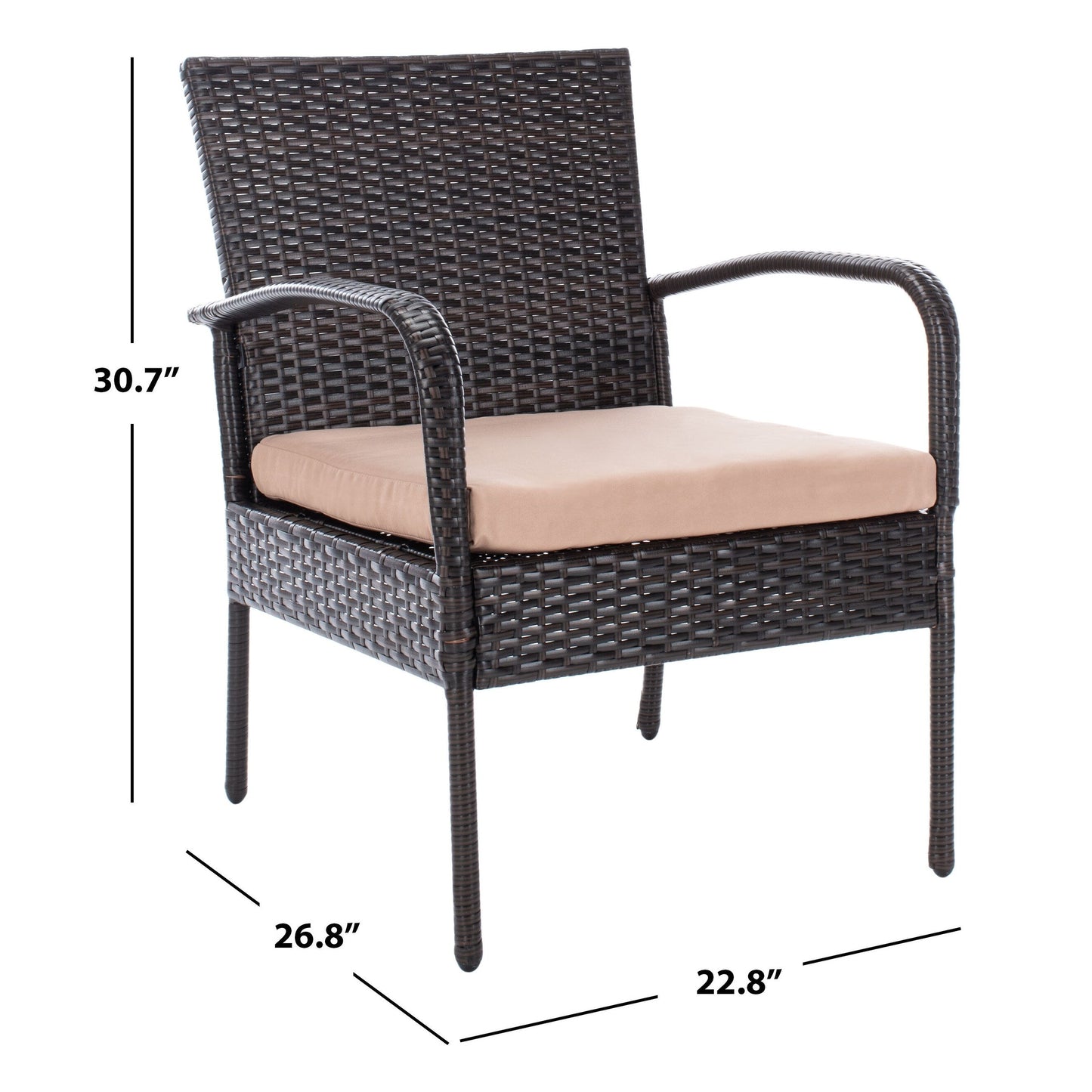 Ensemble de salon de jardin 3 pièces SAFAVIEH Moore - 23 L x 27 P x 31 H