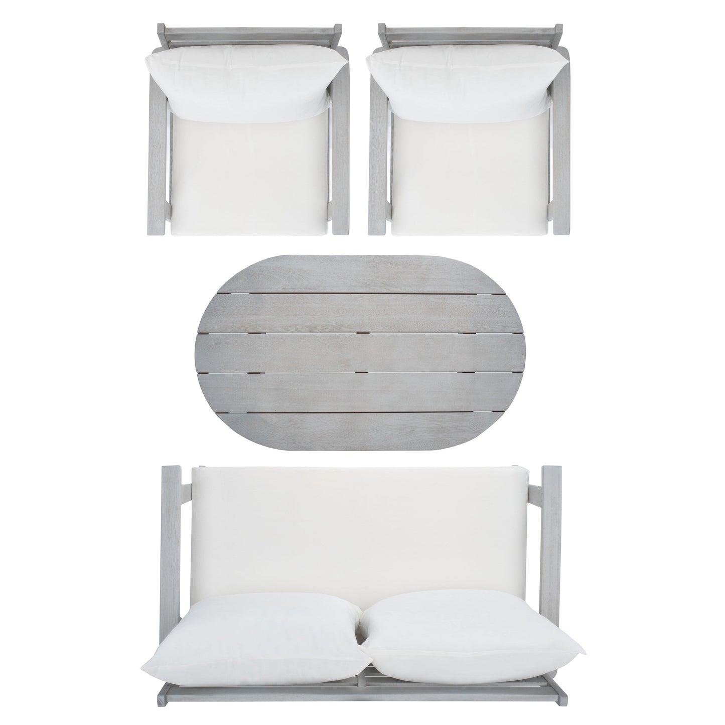 Ensemble de jardin d'extérieur Lupe 4 pièces SAFAVIEH - 49 L x 31 P x 30 H
