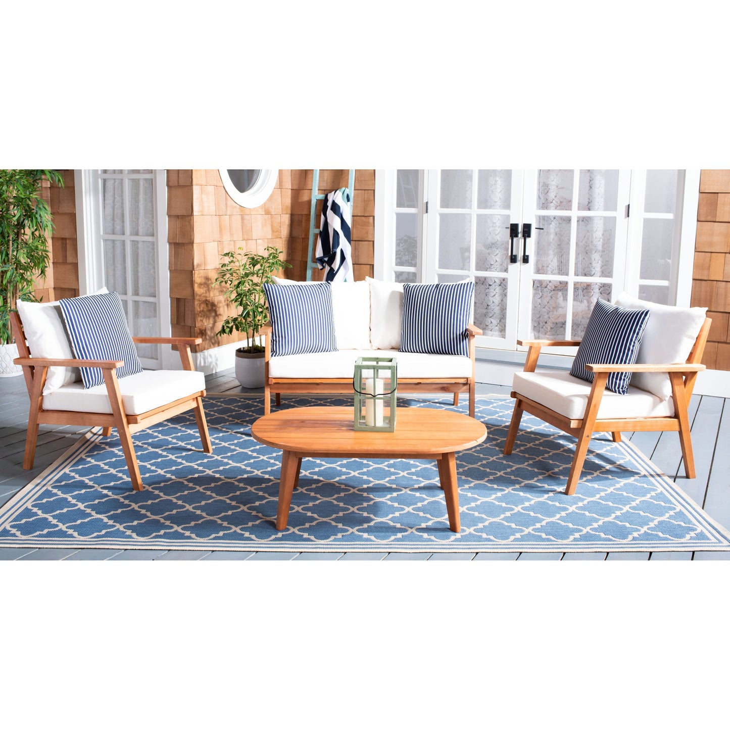 Ensemble de jardin d'extérieur Lupe 4 pièces SAFAVIEH - 49 L x 31 P x 30 H