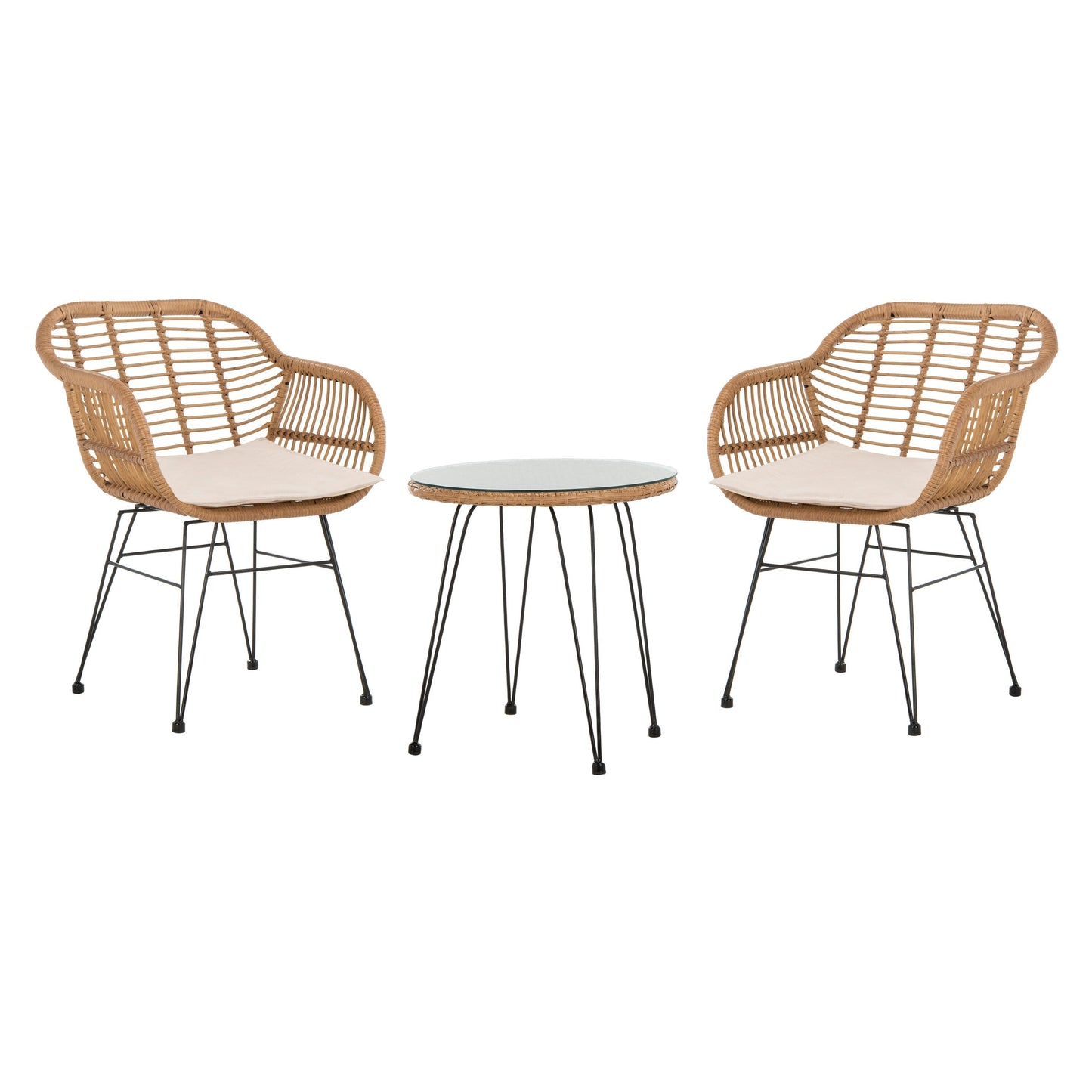 Ensemble de salon d'extérieur SAFAVIEH Montserrat 3 pièces - 22 l x 27 p x 32 h