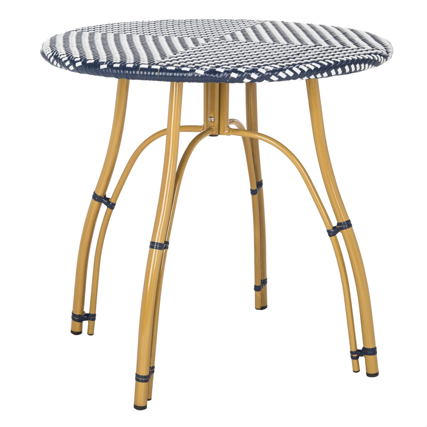 Table de bistrot d'extérieur en rotin Myah SAFAVIEH - 31,5 l x 31,5 l x 30 h - 32 l x 32 p x 30 h