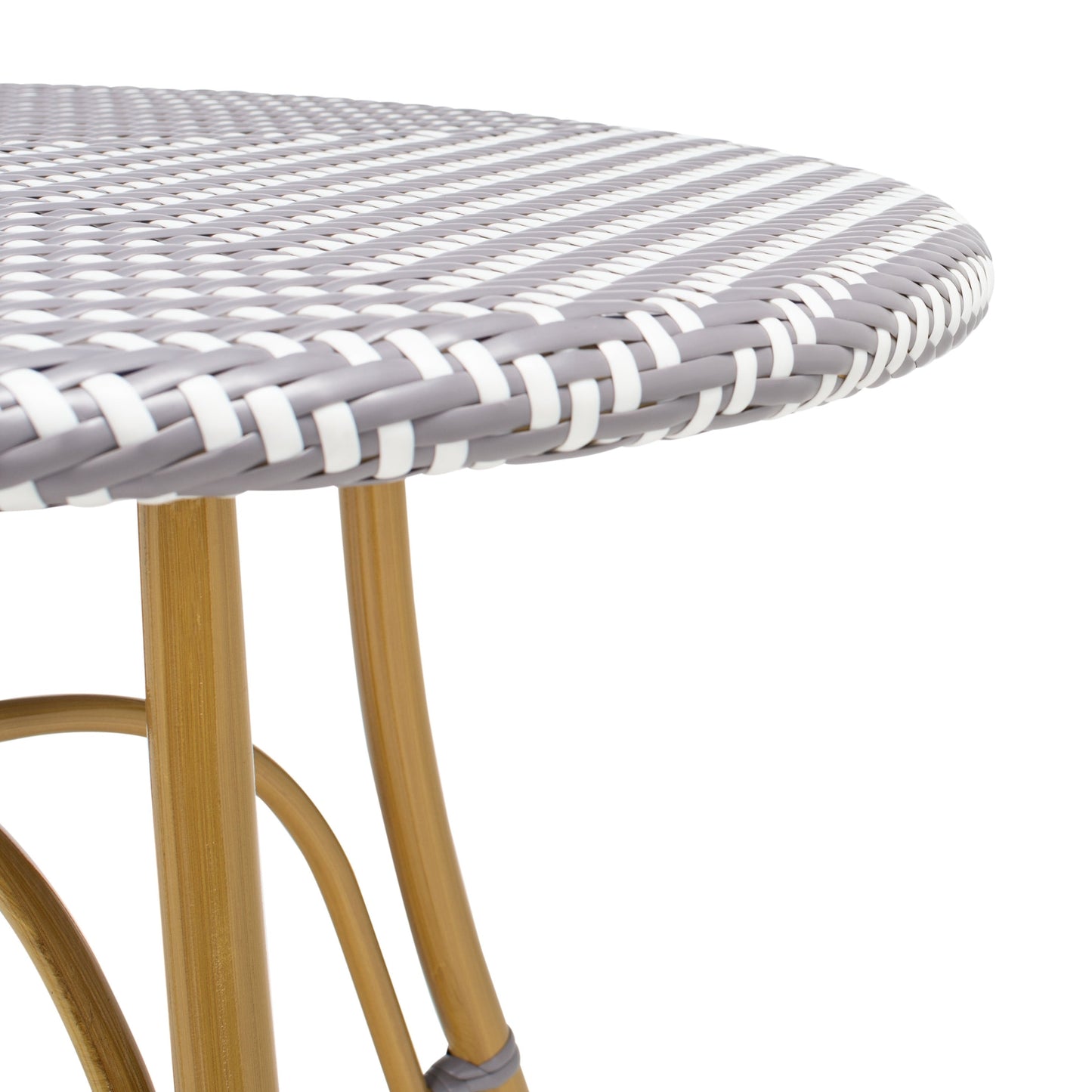 Table de bistrot d'extérieur en rotin Myah SAFAVIEH - 31,5 l x 31,5 l x 30 h - 32 l x 32 p x 30 h