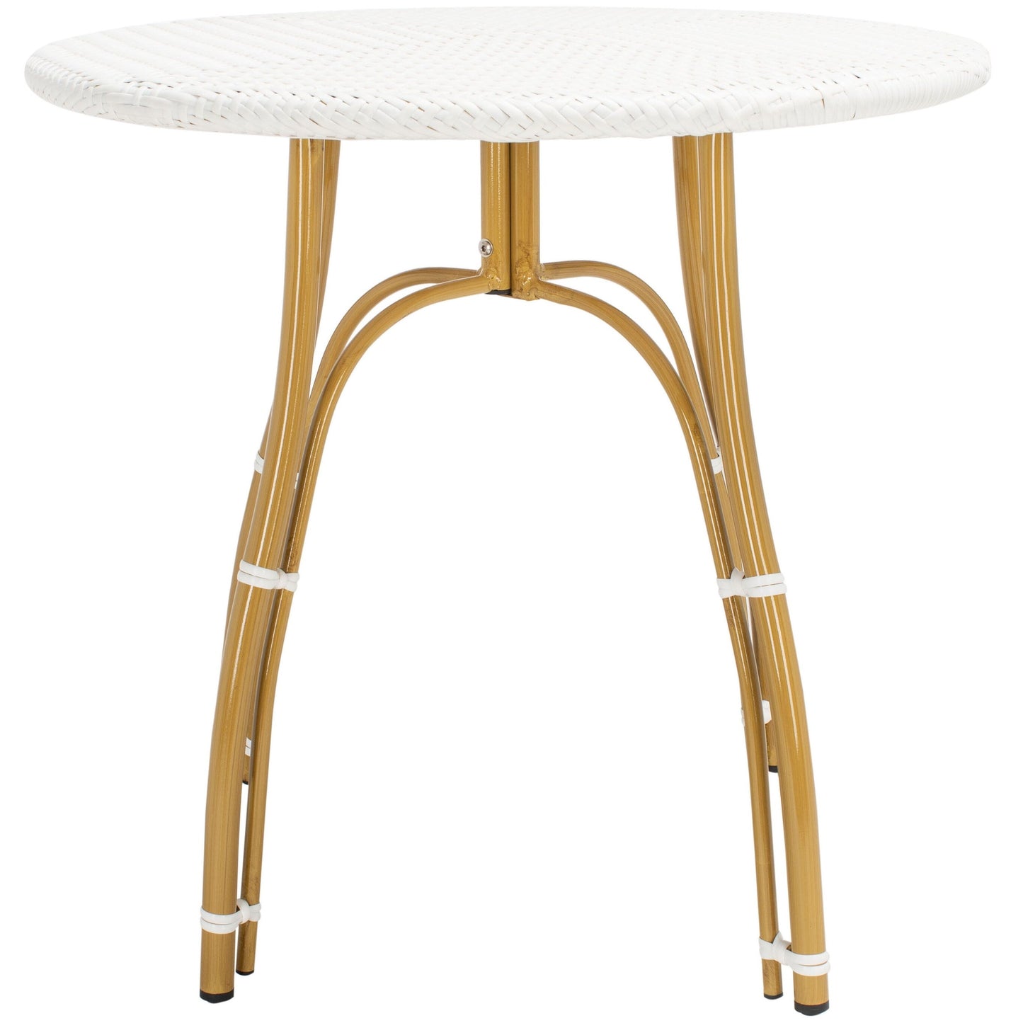 Table de bistrot d'extérieur en rotin Myah SAFAVIEH - 31,5 l x 31,5 l x 30 h - 32 l x 32 p x 30 h