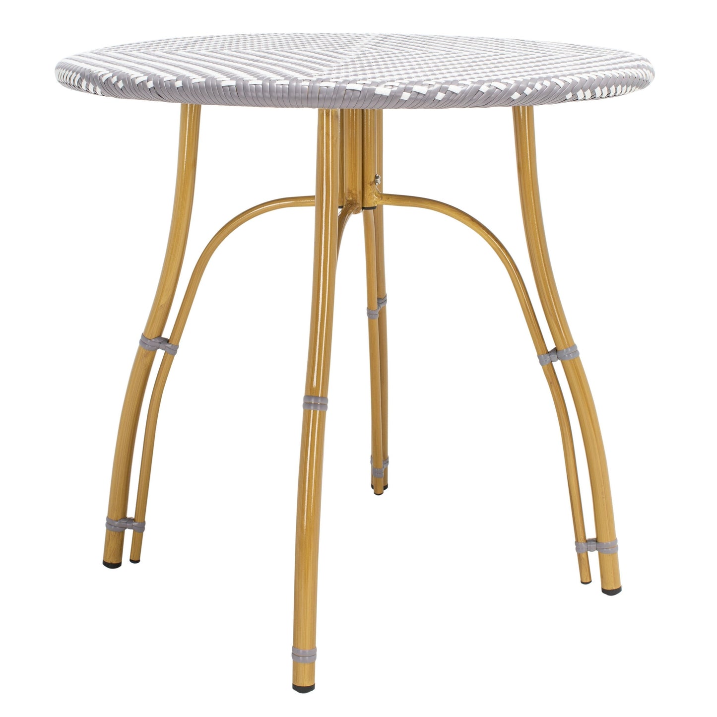 Table de bistrot d'extérieur en rotin Myah SAFAVIEH - 31,5 l x 31,5 l x 30 h - 32 l x 32 p x 30 h