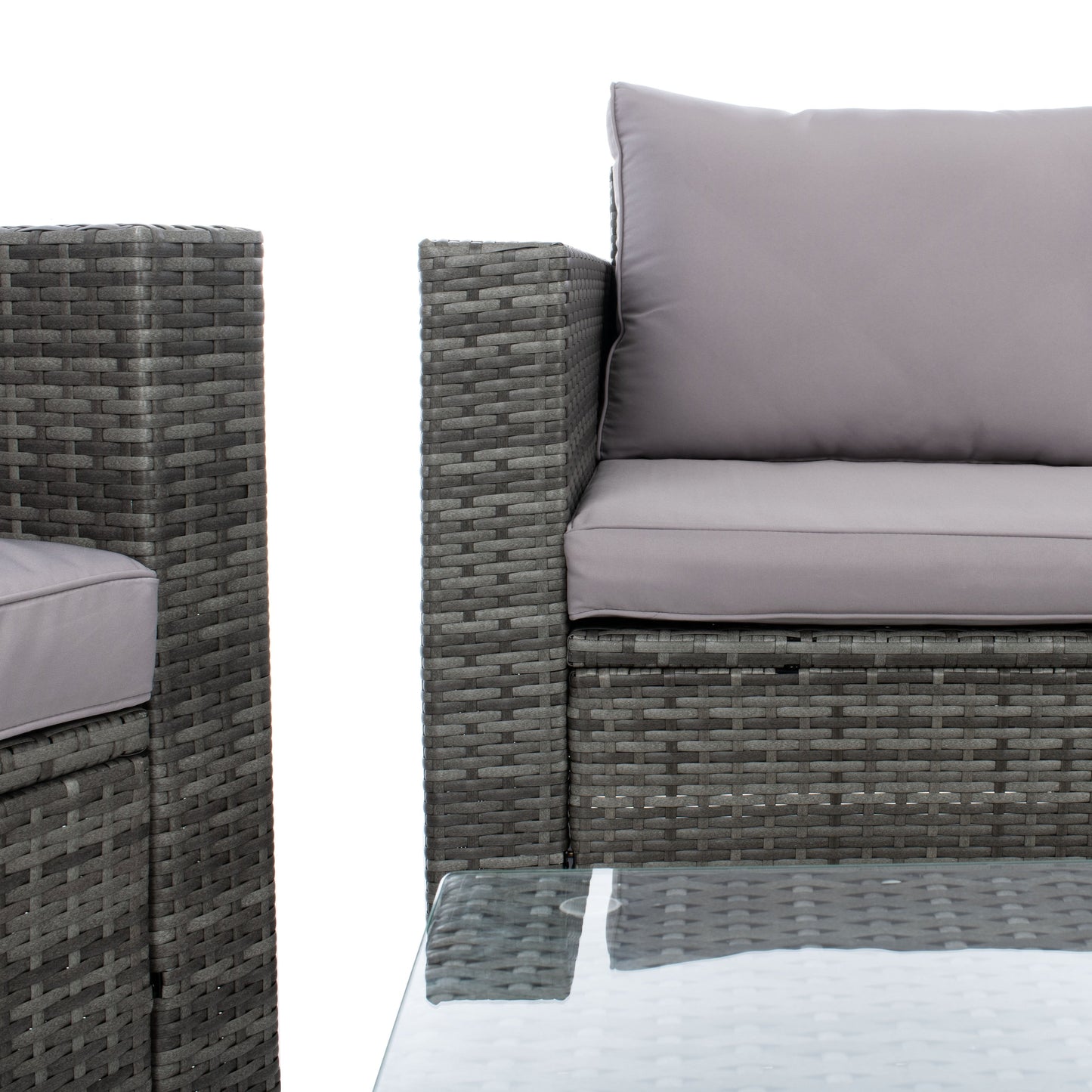 Ensemble de patio d'extérieur en osier Natalee de SAFAVIEH, 4 pièces – 50 l x 27 p x 28 h