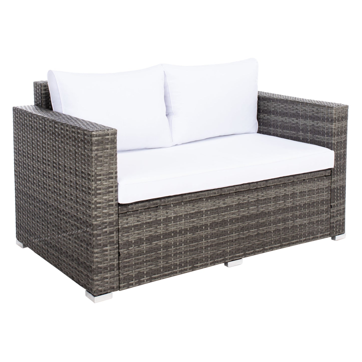 Ensemble de patio d'extérieur en osier Natalee de SAFAVIEH, 4 pièces – 50 l x 27 p x 28 h