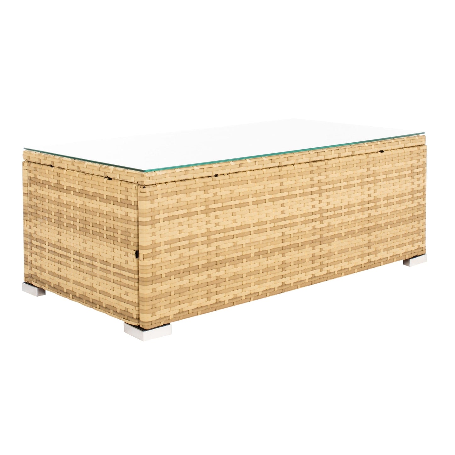 Ensemble de patio d'extérieur en osier Natalee de SAFAVIEH, 4 pièces – 50 l x 27 p x 28 h
