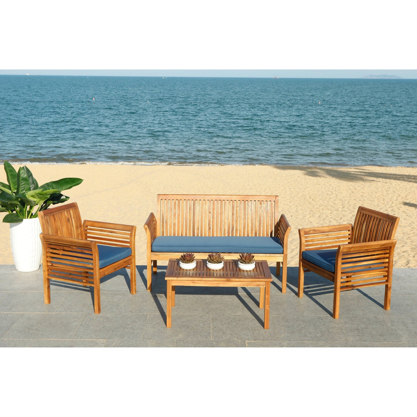 Ensemble de jardin Pieternel 4 pièces SAFAVIEH - 50 l x 30 p x 24 h