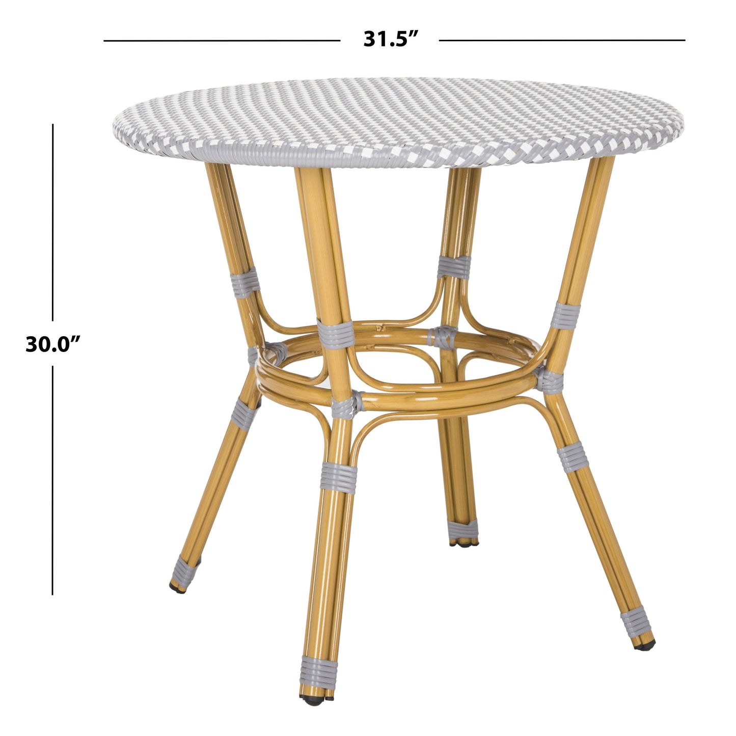Table de bistrot d'extérieur en rotin SAFAVIEH Reanna (entièrement assemblée) - 32 L x 32 P x 30 H