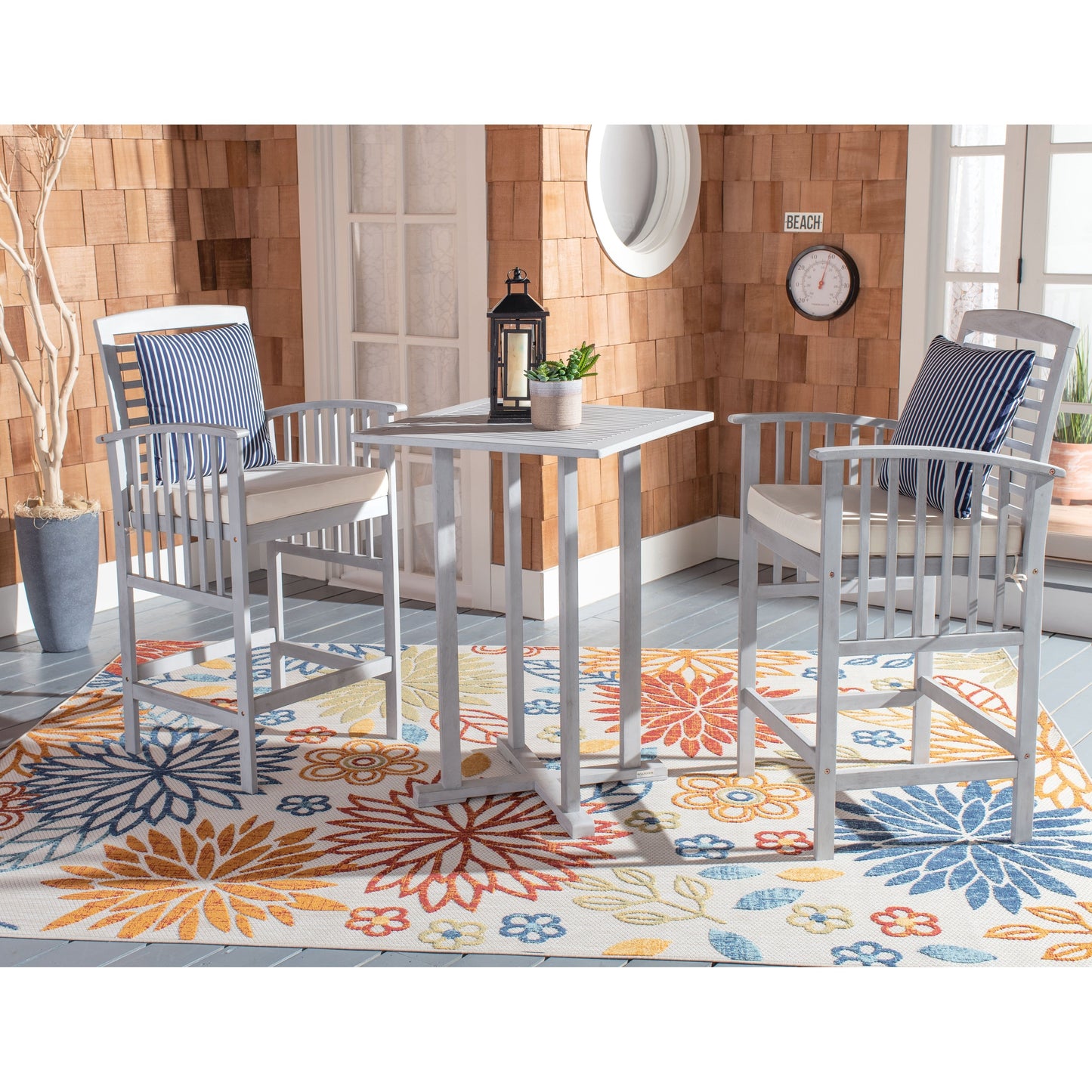 Ensemble bistrot d'extérieur Sheyla 3 pièces SAFAVIEH - 28 l x 28 p x 40 h