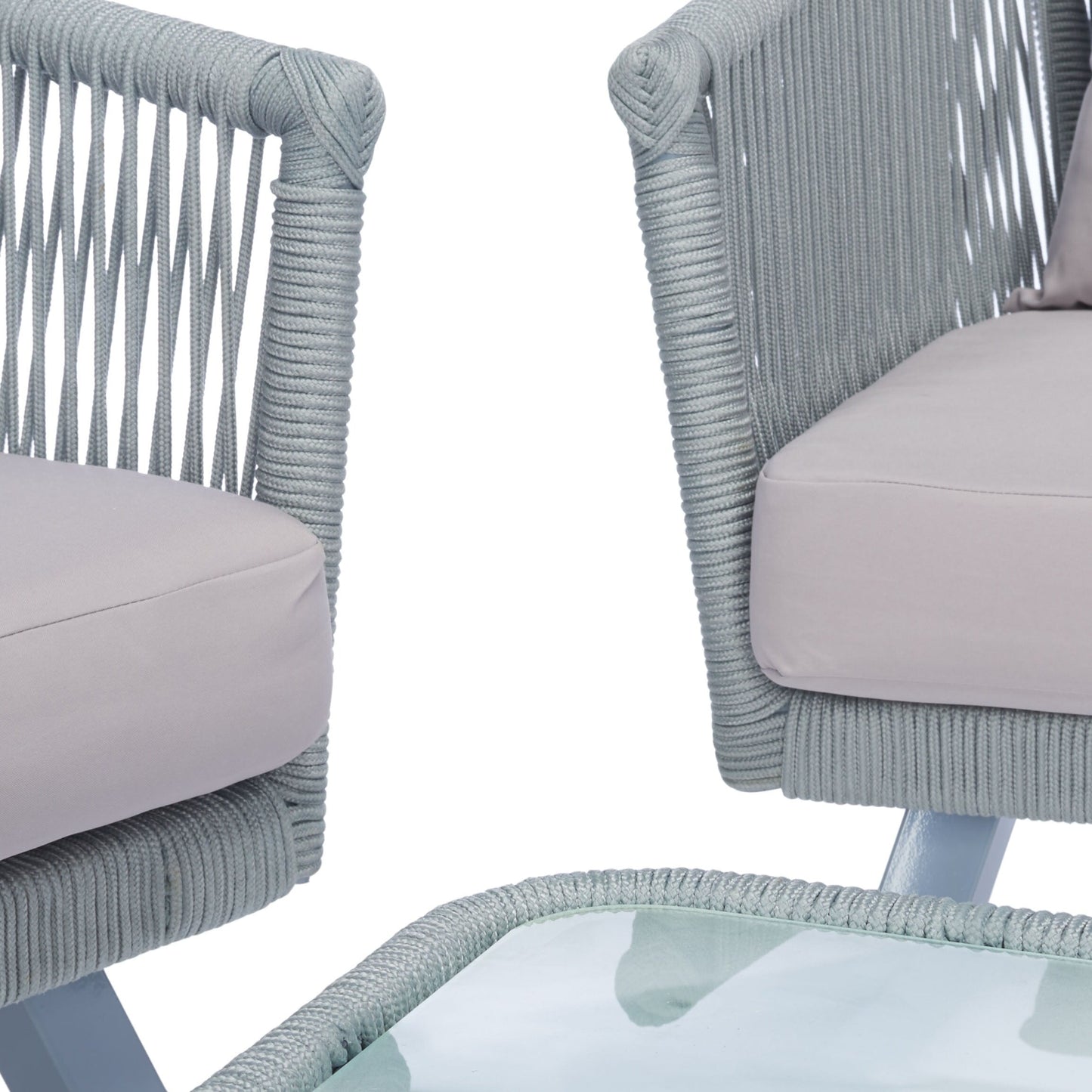 Ensemble de patio extérieur Sneh-Lata 4 pièces en corde SAFAVIEH - 54 L x 27 P x 26 H