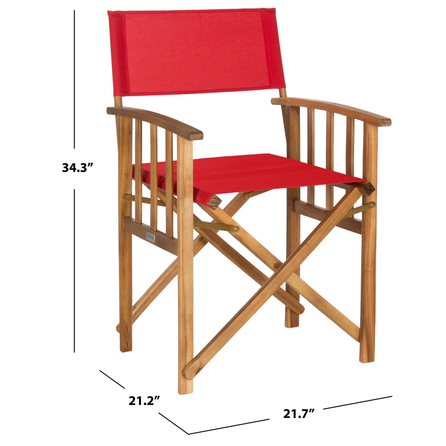 Chaises de réalisateur d'extérieur Vaira en bois d'acacia SAFAVIEH (lot de 2) - 22 L x 34 P x 21 H