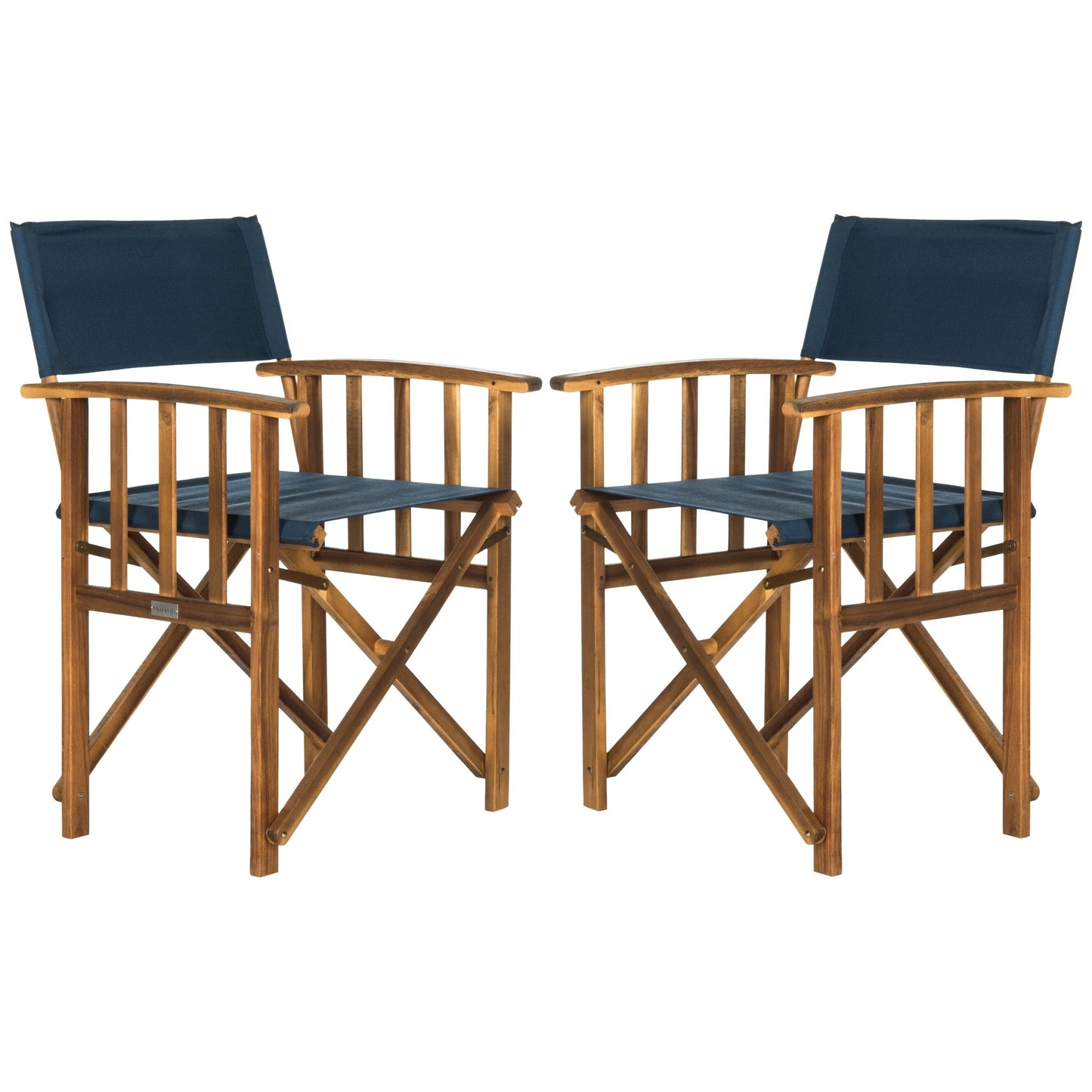 Chaises de réalisateur d'extérieur Vaira en bois d'acacia SAFAVIEH (lot de 2) - 22 L x 34 P x 21 H