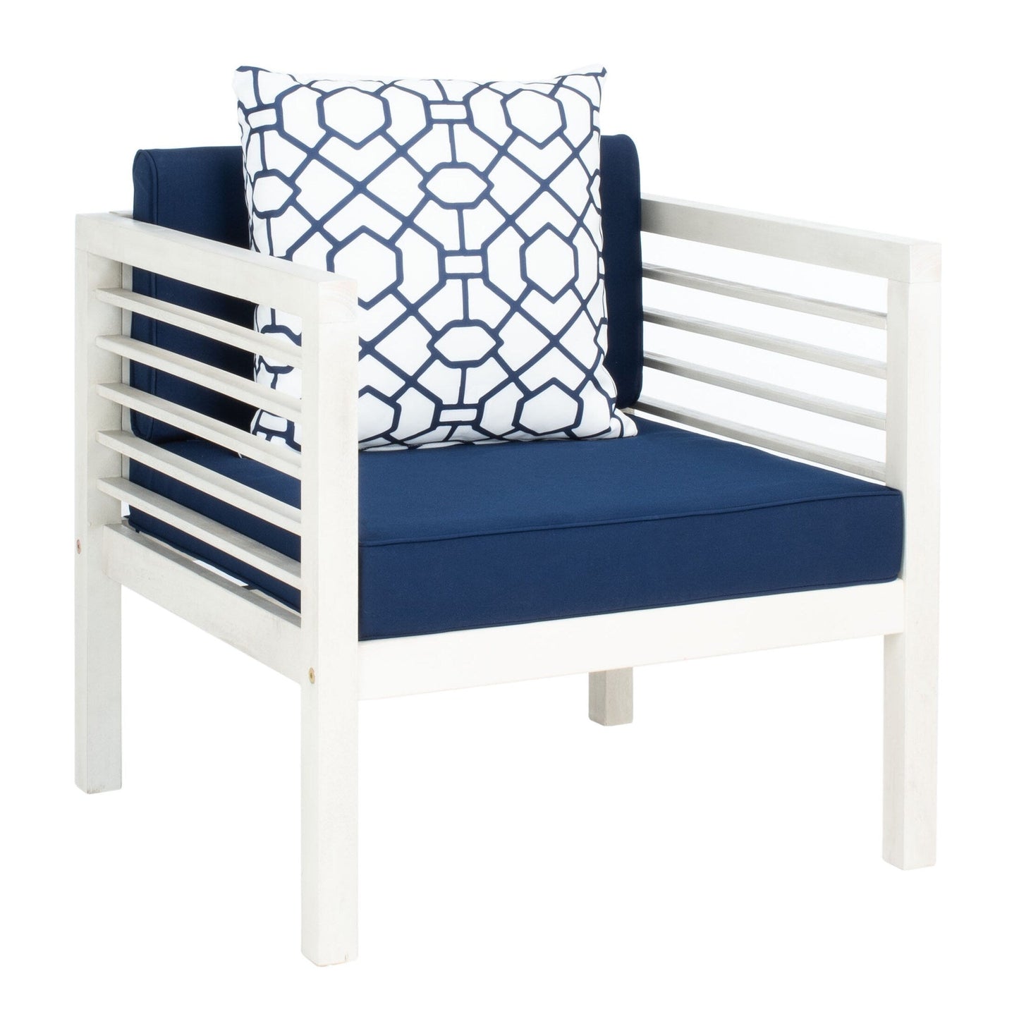Ensemble de jardin d'extérieur SAFAVIEH Yoselin 4 pièces avec coussin décoratif – 51 L x 26 P x 26 H