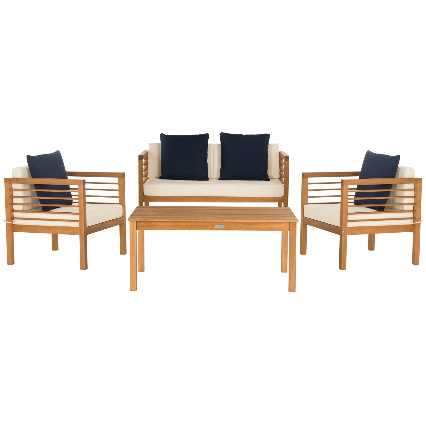 Ensemble de jardin d'extérieur SAFAVIEH Yoselin 4 pièces avec coussin décoratif – 51 L x 26 P x 26 H