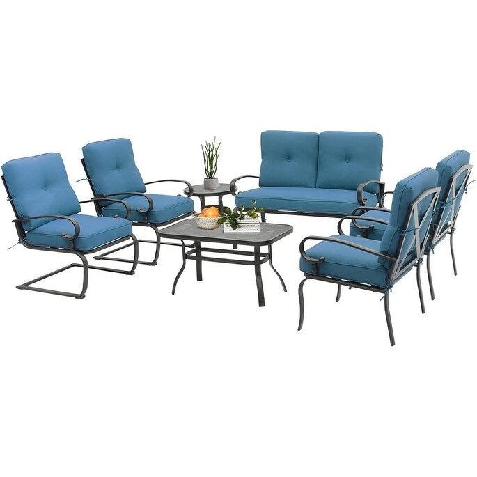 Ensemble de 7 meubles de jardin en métal SUNCROWN