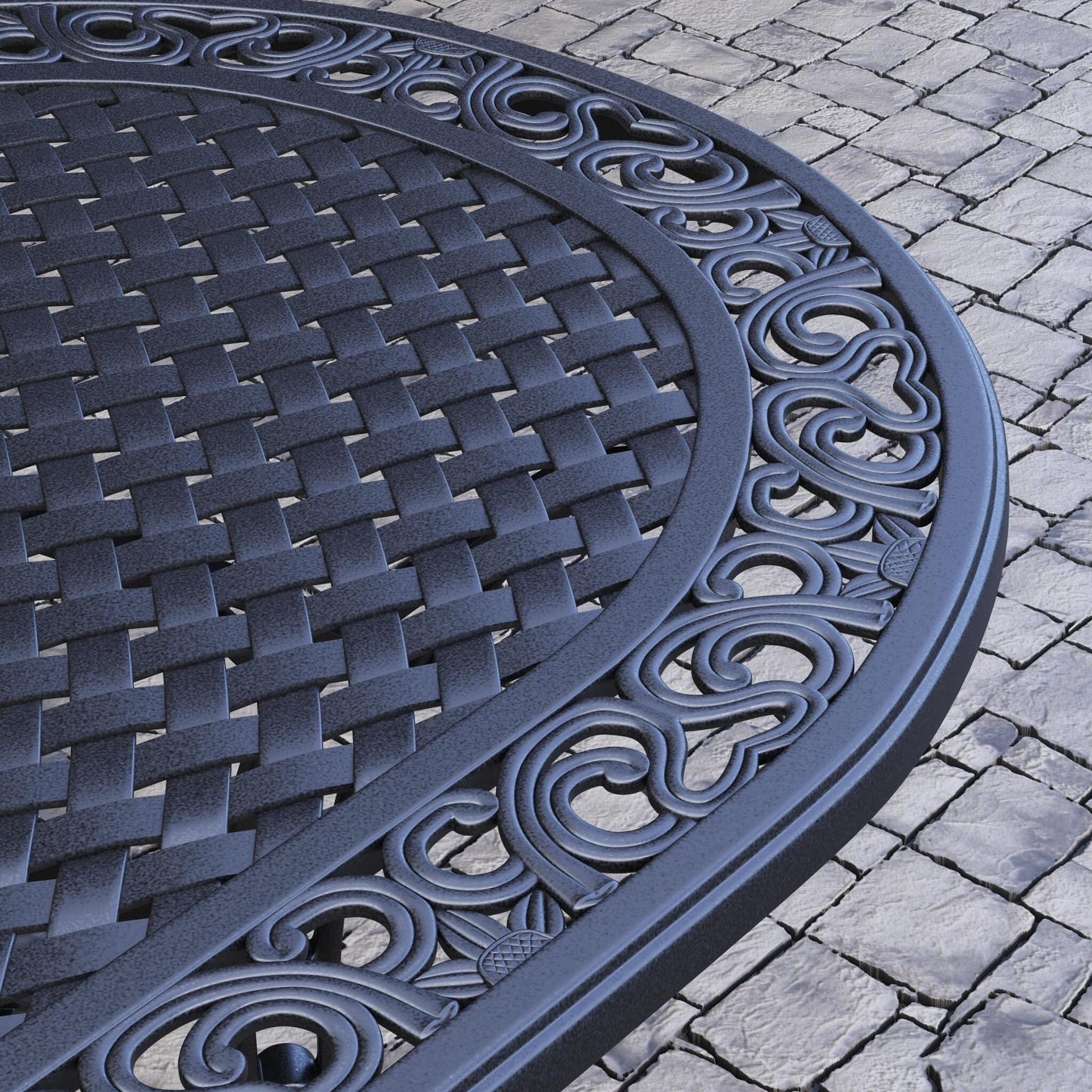 Ensemble de salle à manger d'extérieur 7 pièces en aluminium noir Sanibel par Homestyles - 72 x 29 x 42